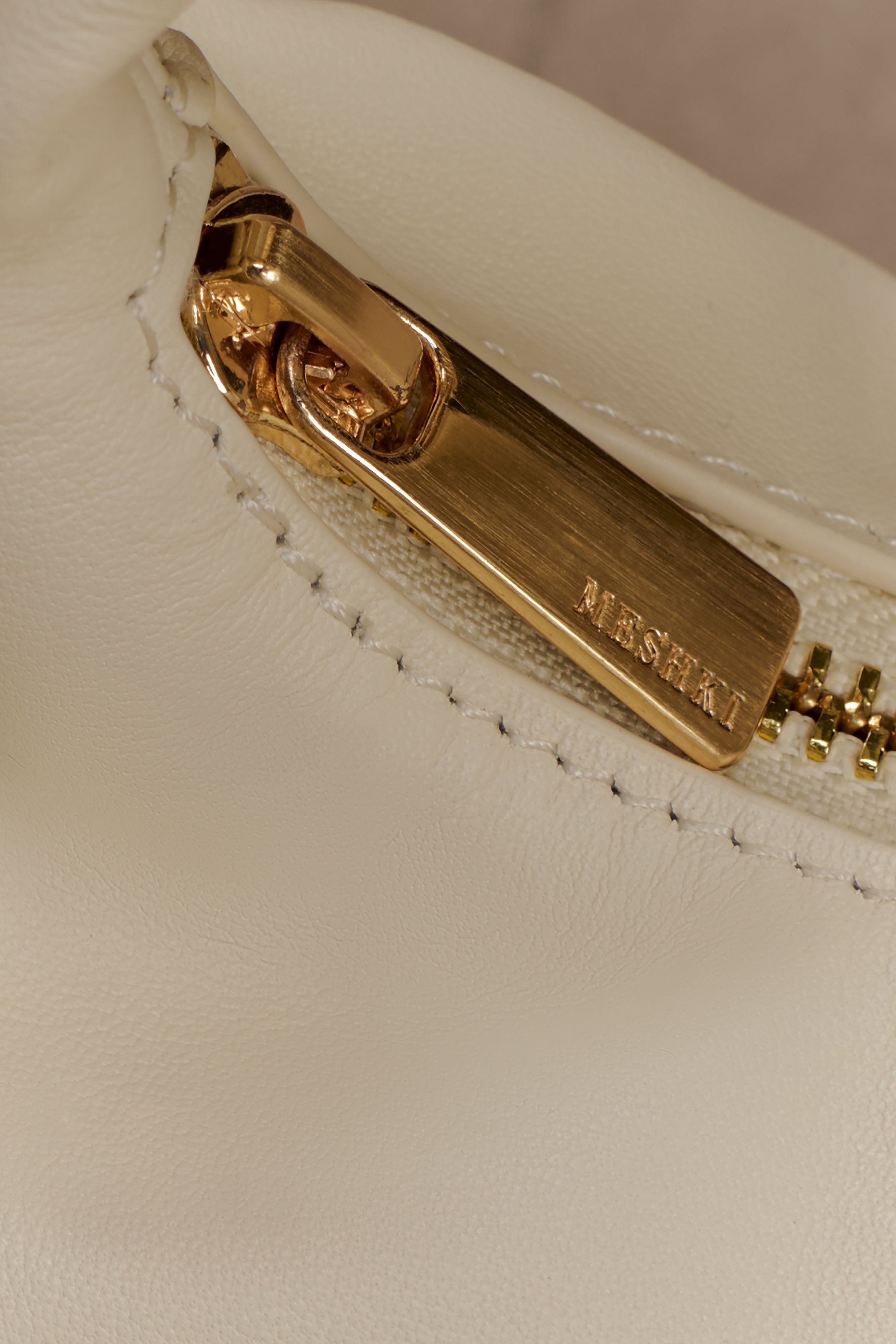 Bristol Mini Croissant Leather Bag - Ivory - Image 5