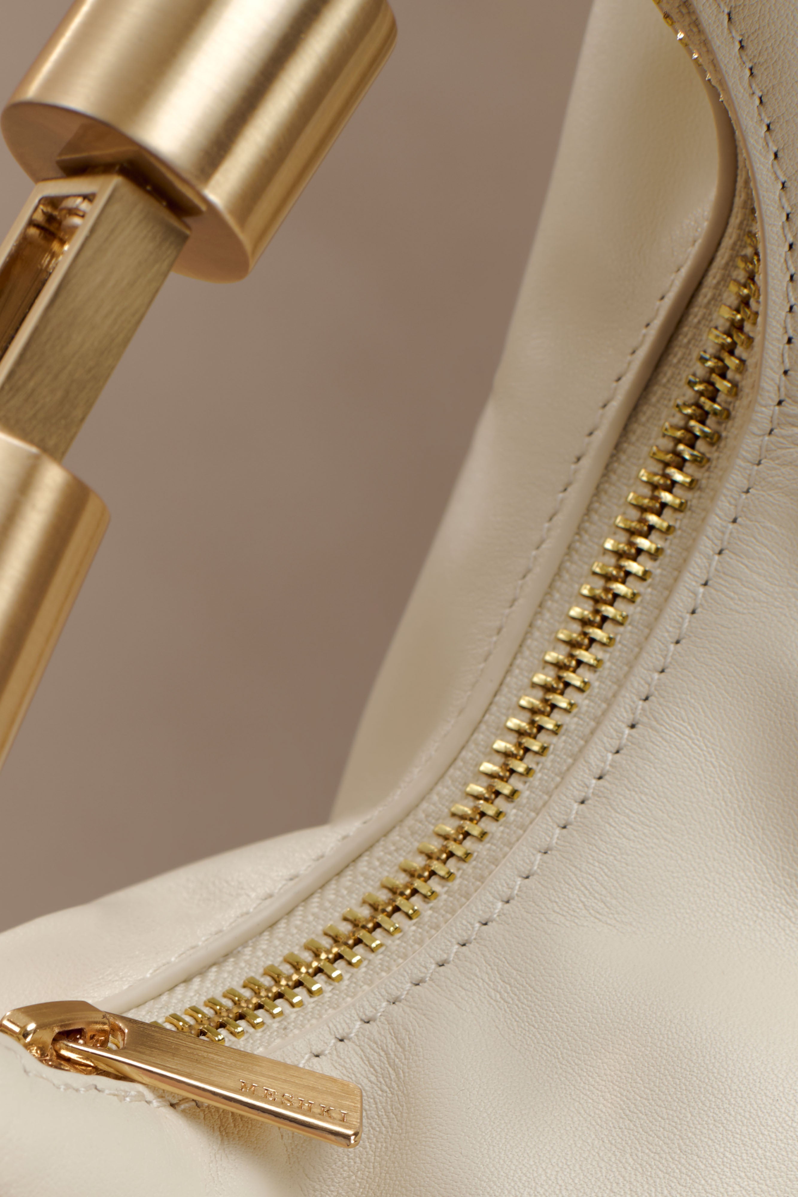 Bristol Mini Croissant Leather Bag - Ivory - Image 3