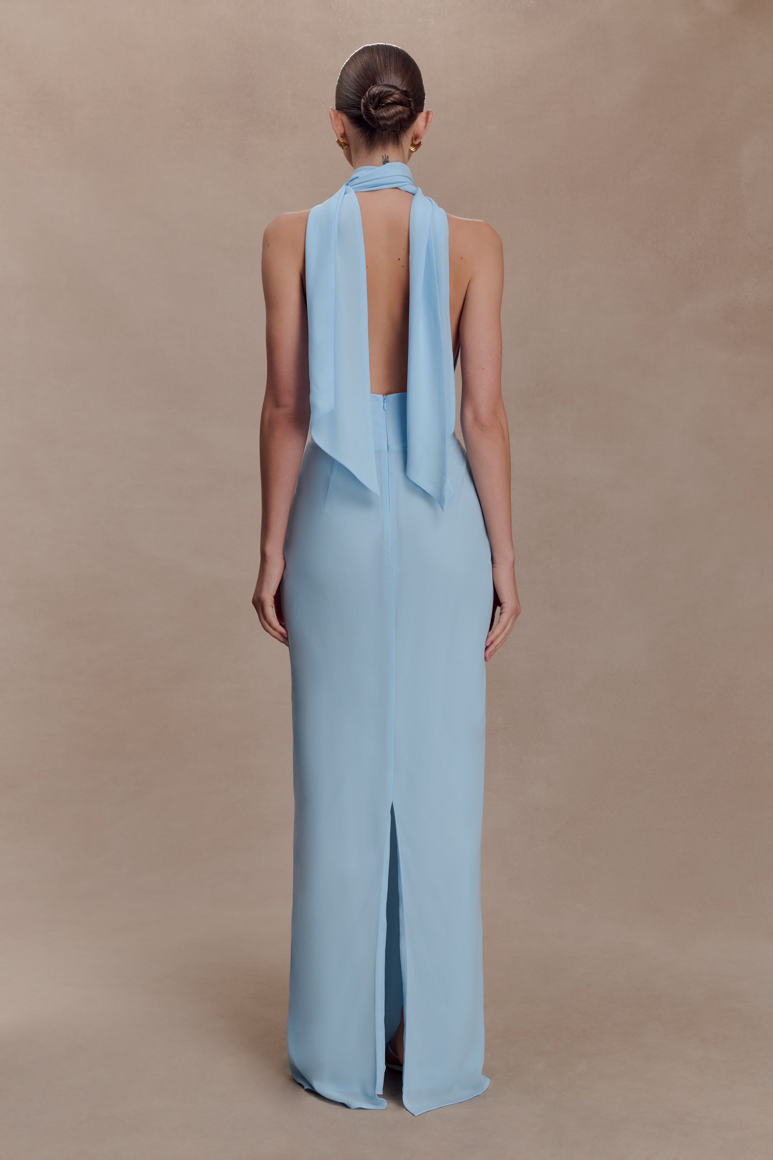 Nadine Halter Chiffon Maxi Dress - Blue - Image 5