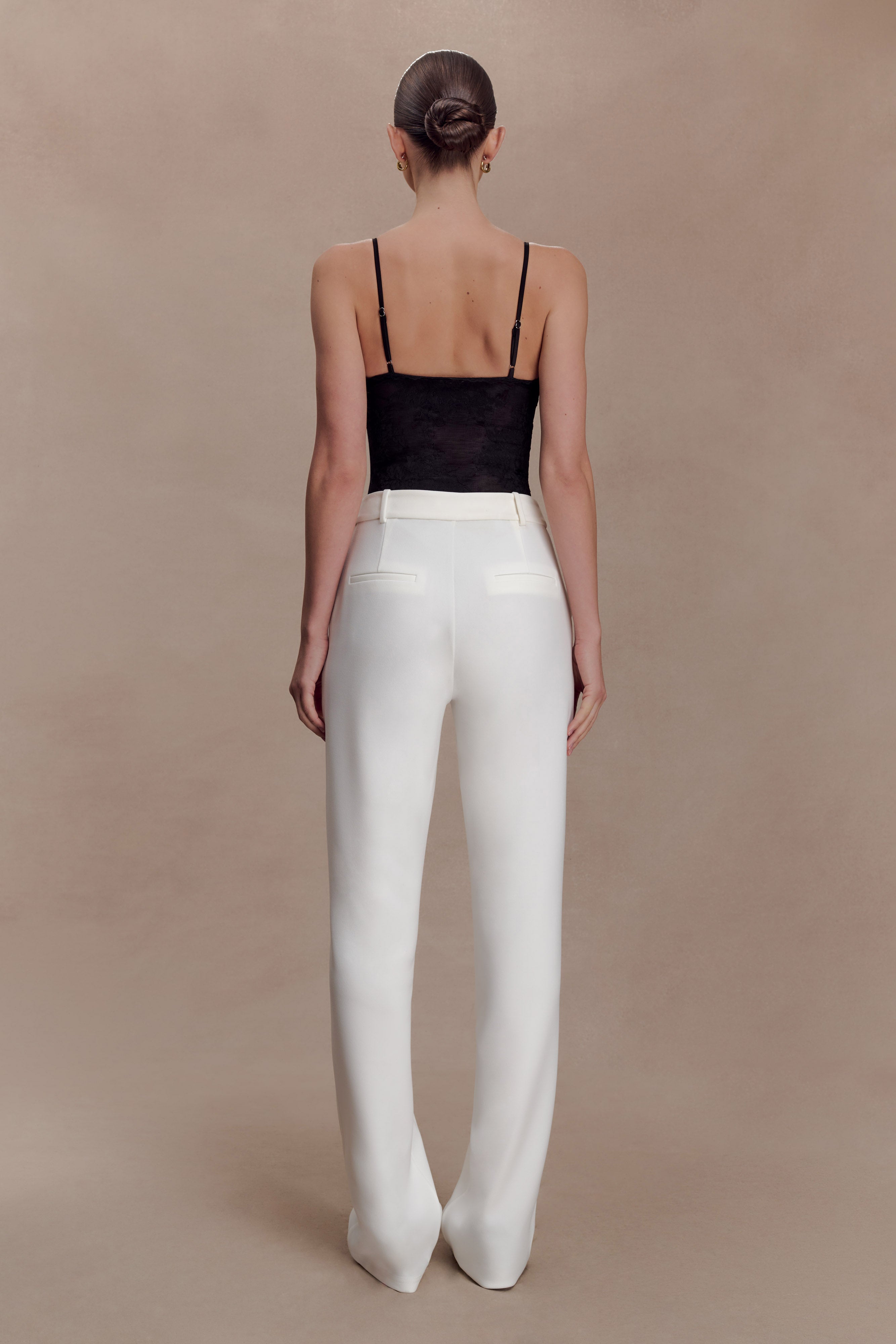 Maude Crepe Straight Leg Pants - Ivory - Image 2
