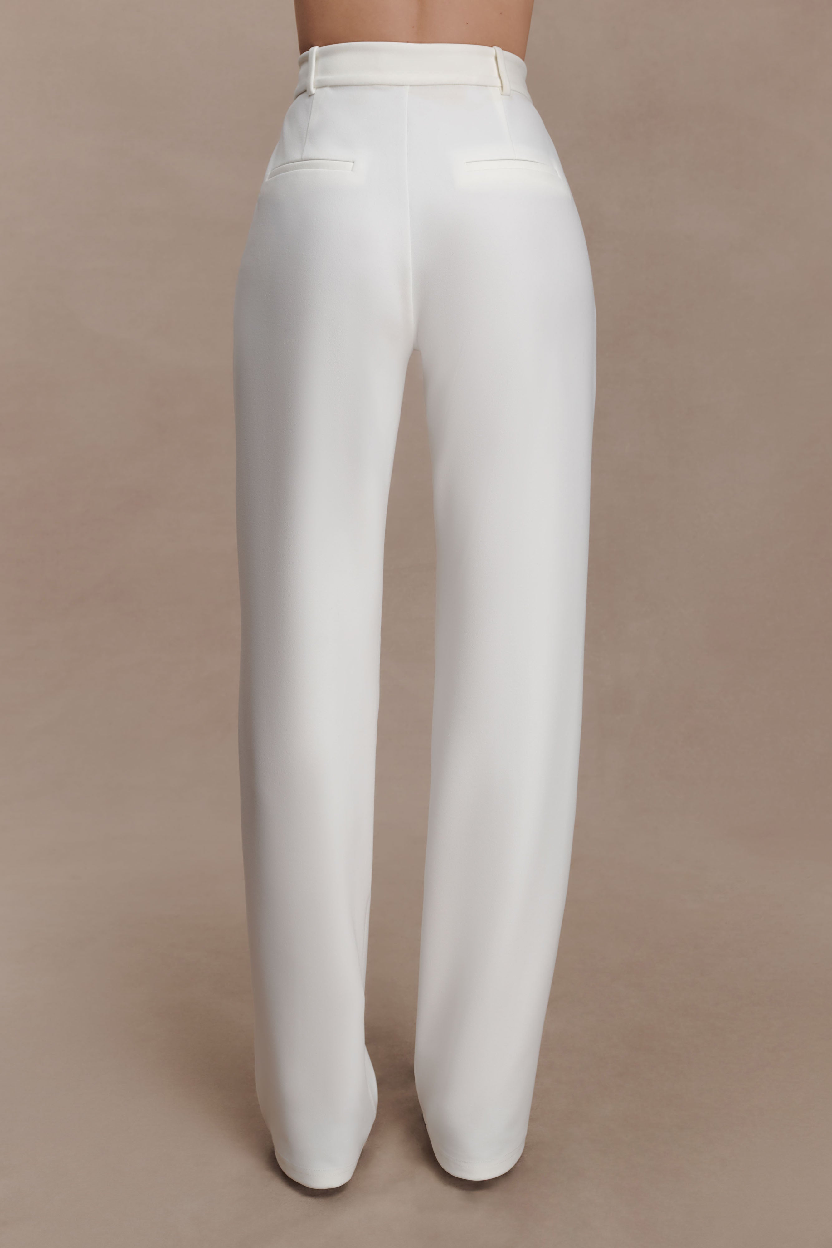 Maude Crepe Straight Leg Pants - Ivory - Image 5
