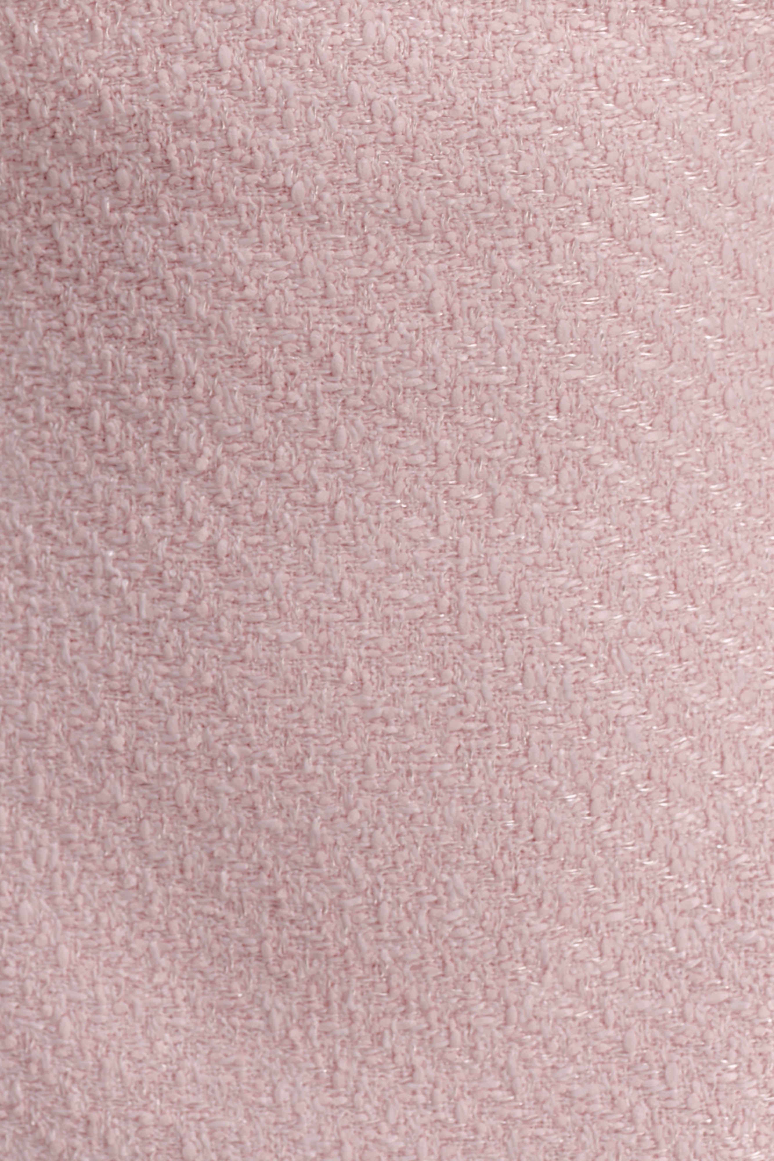Lea Tweed Sleeveless Mini Dress - Baby Pink - Image 9