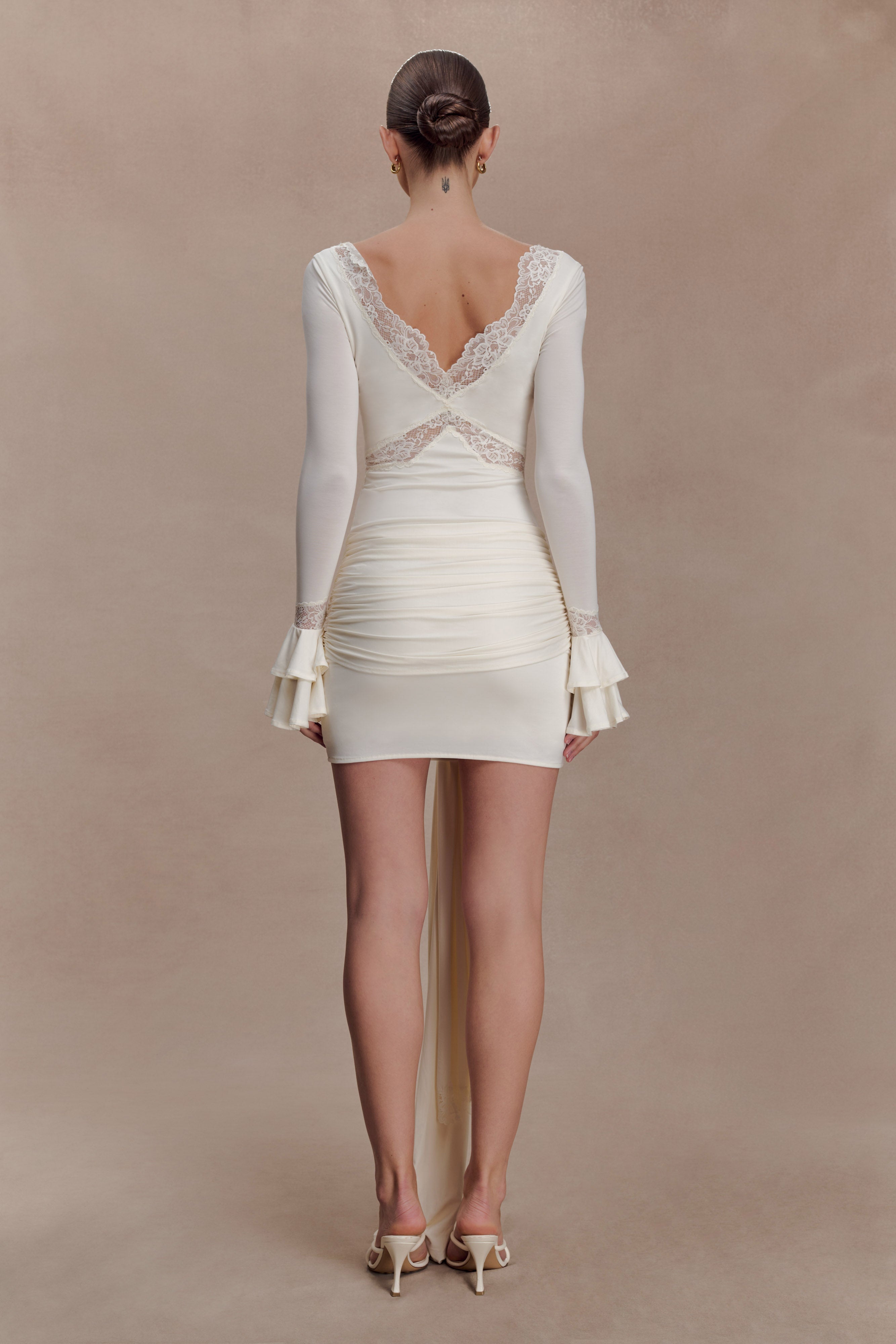 Alternative view of Electra Slinky Lace Mini Dress - Ivory