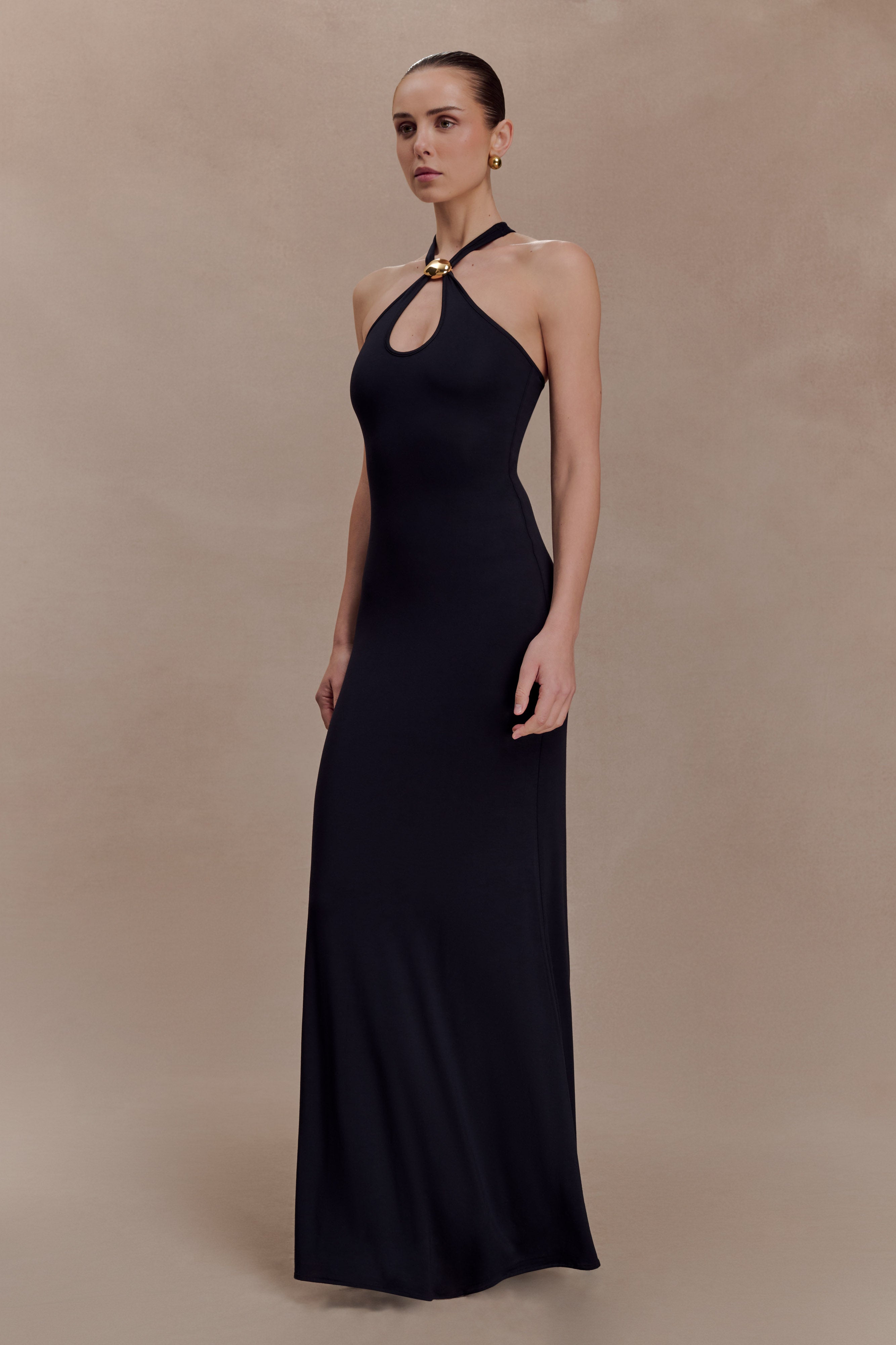 Ramona Modal Maxi Dress With Hardware - Black - Image 3