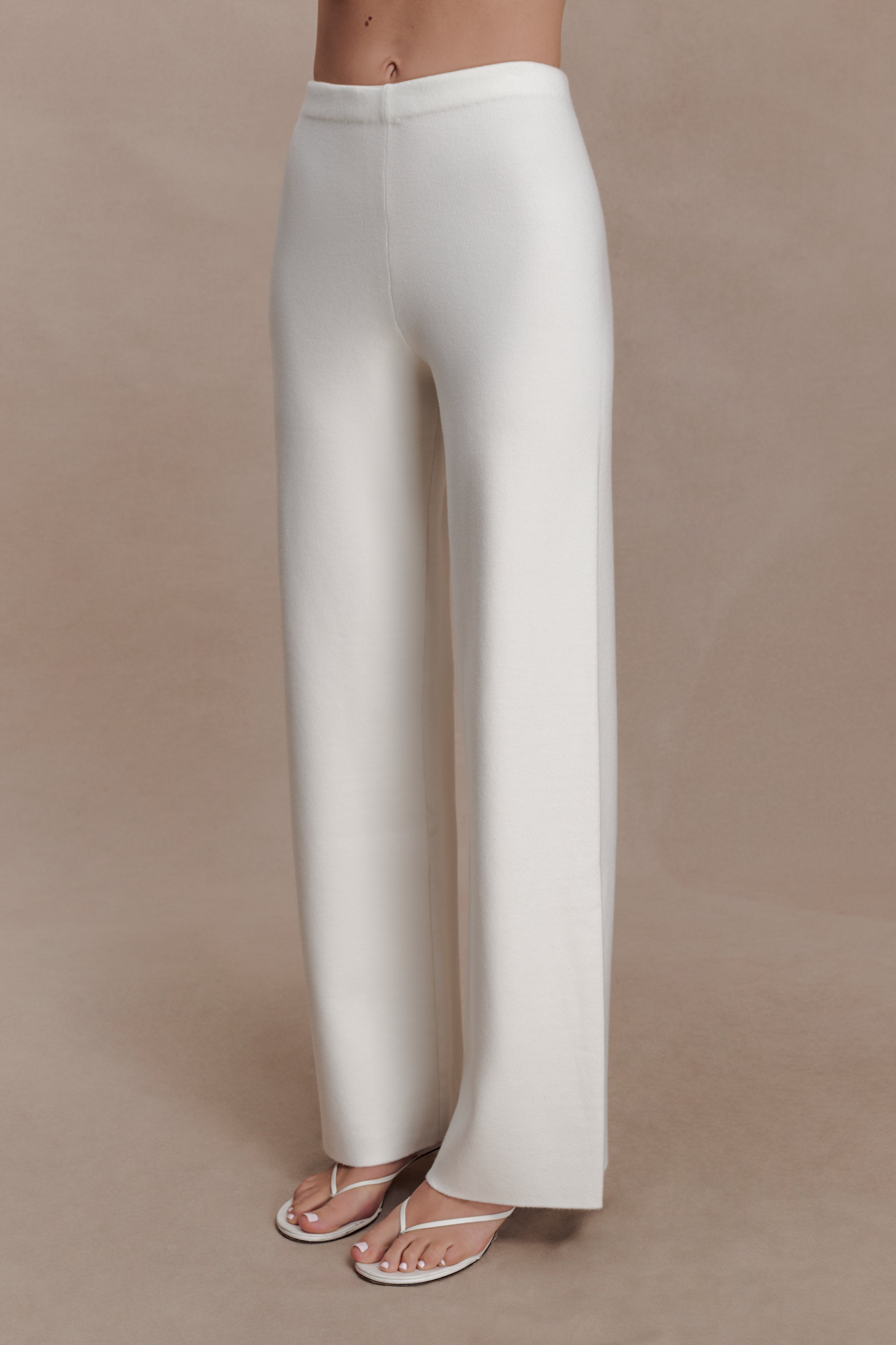 Kerrymae Straight Leg Knit Pants - Off White - Image 4