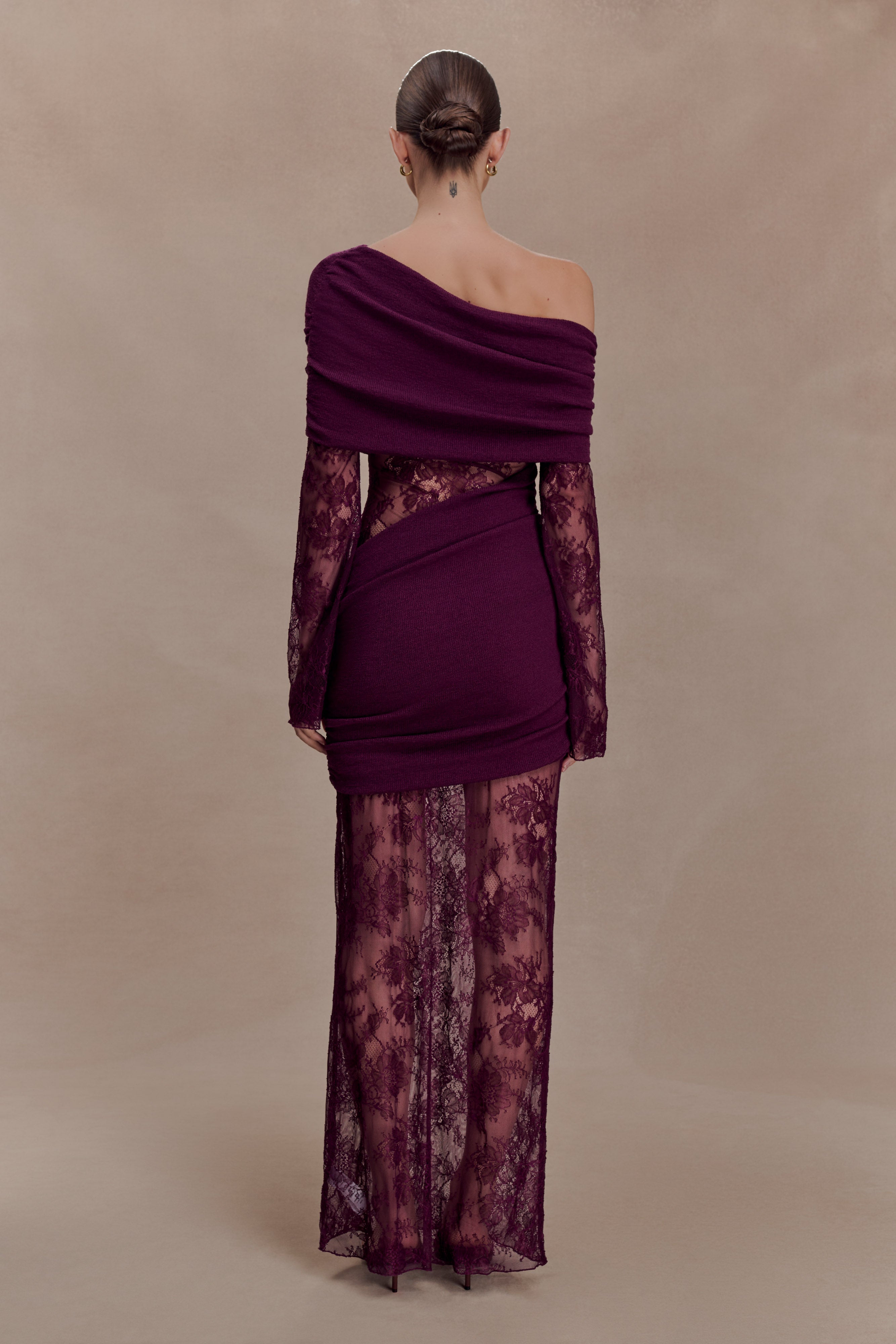 Alternative view of Luxie Lace Knit Maxi Dress - Plum