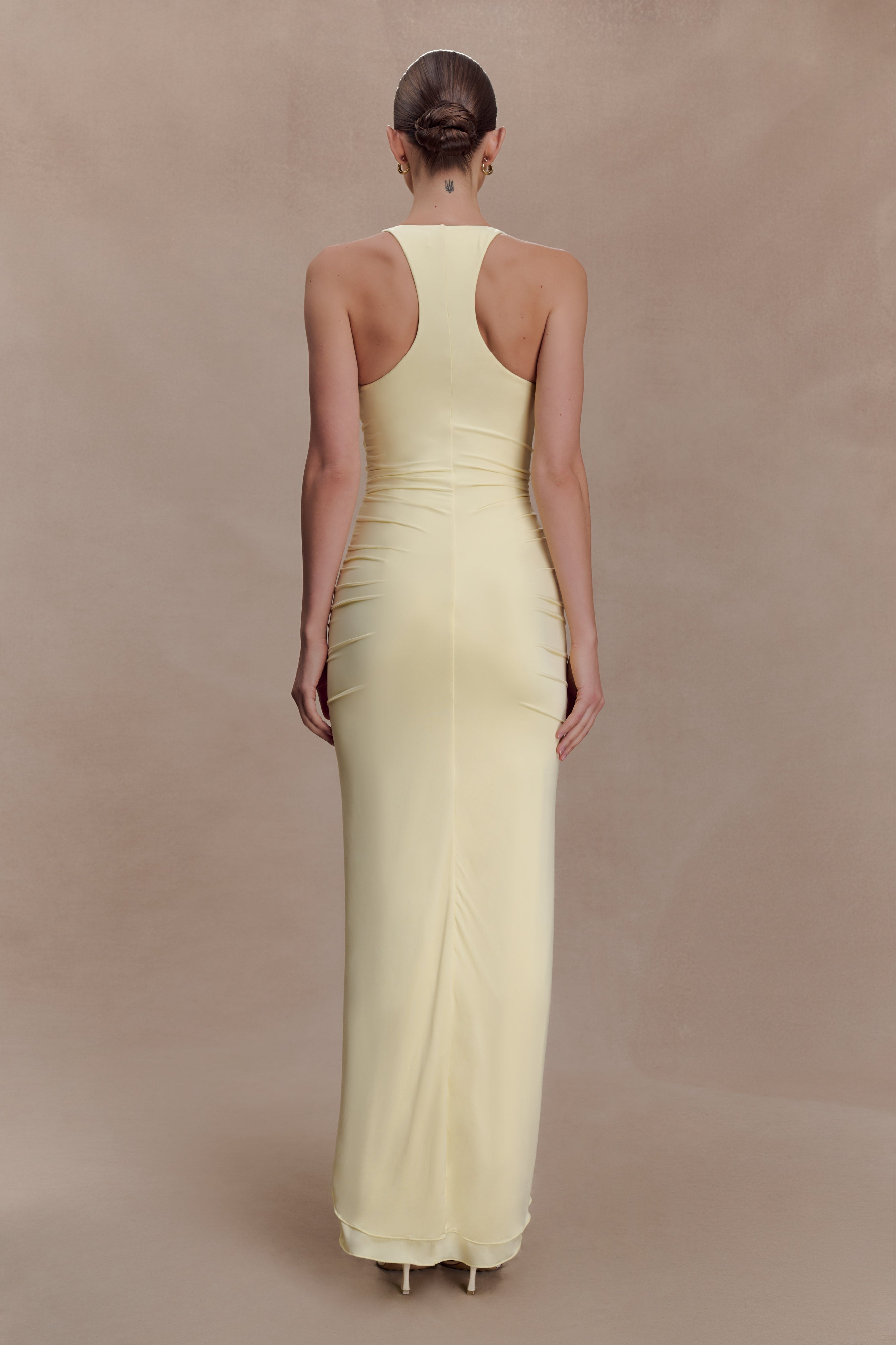 Alternative view of Alessandra Slinky Ruffle Maxi Dress - Lemon