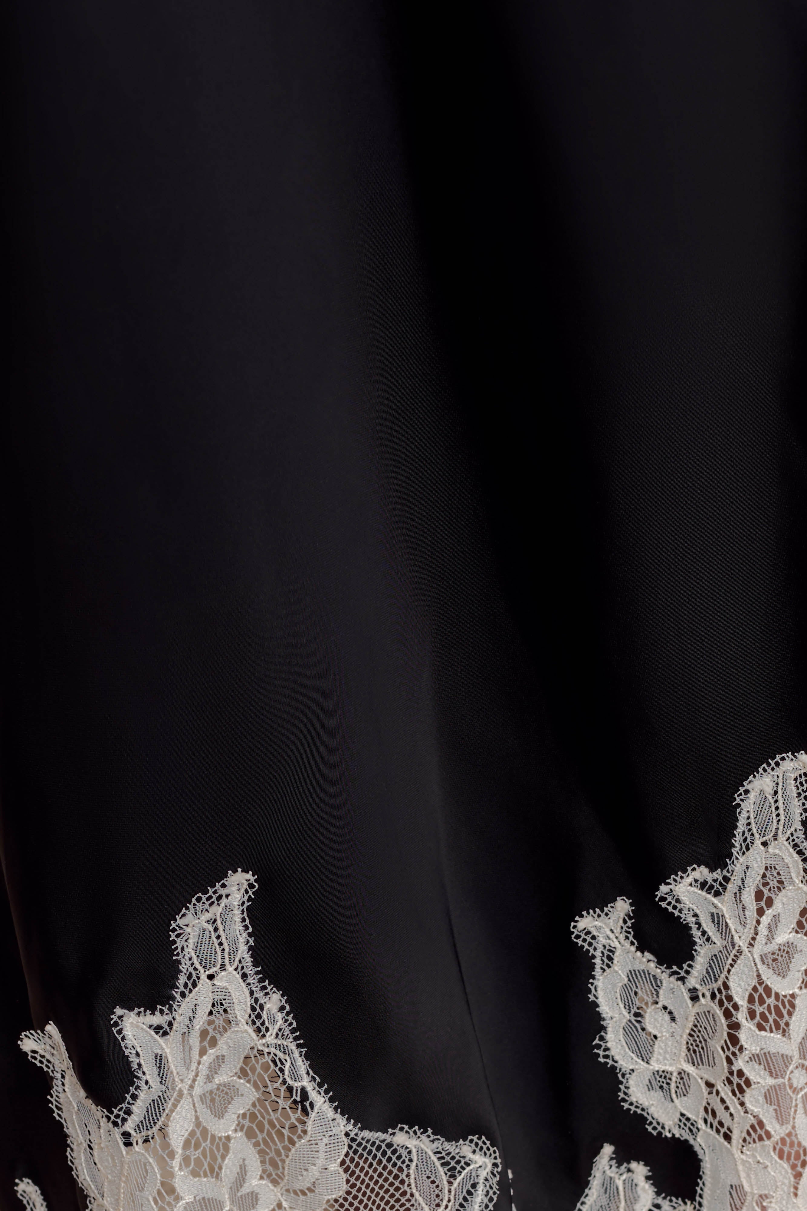Nina Satin And Lace Maxi Skirt - Black/Ivory - Image 6