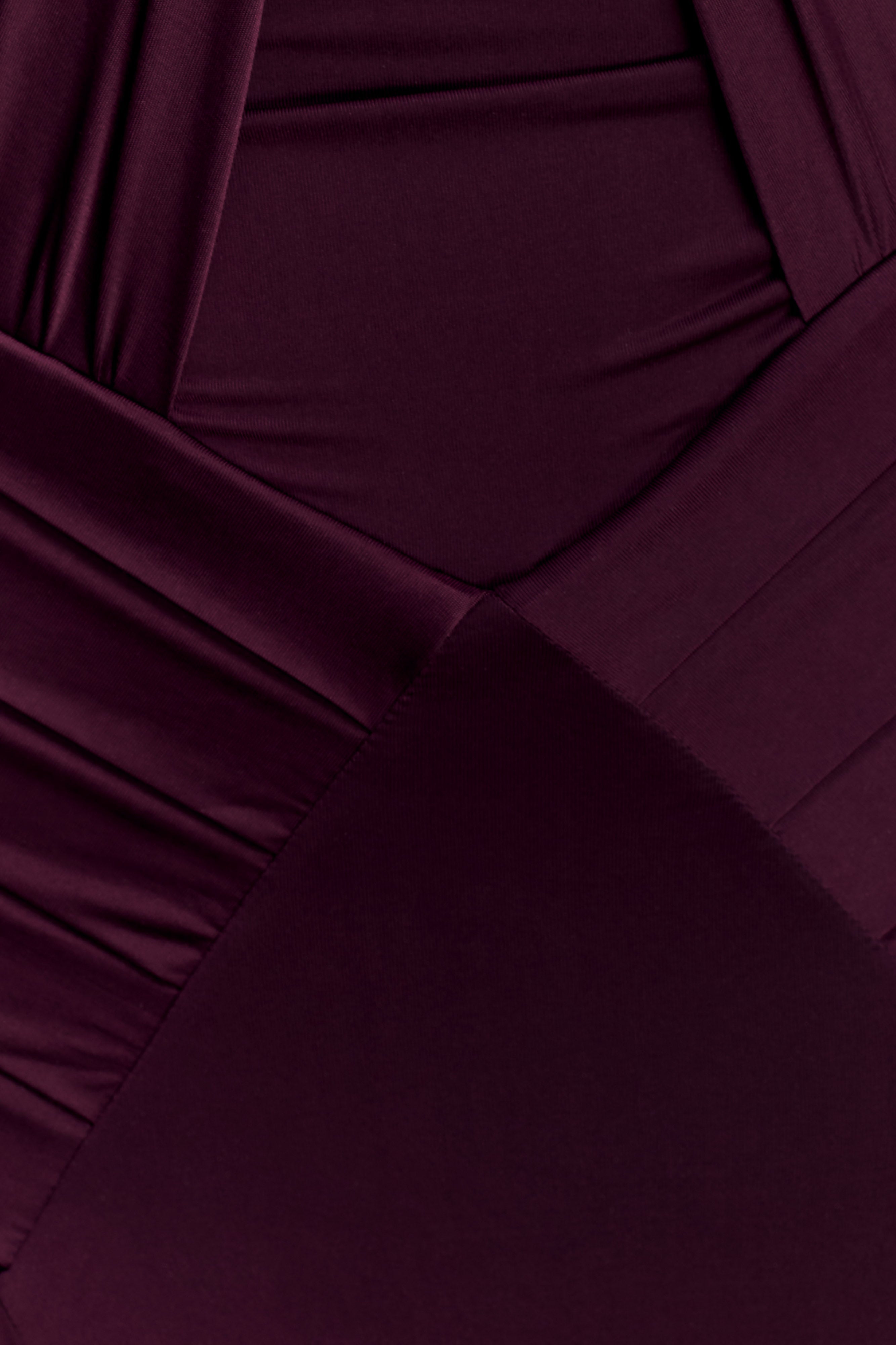 Indira Gathered Slinky Halter Maxi Dress - Mahogany - Image 5