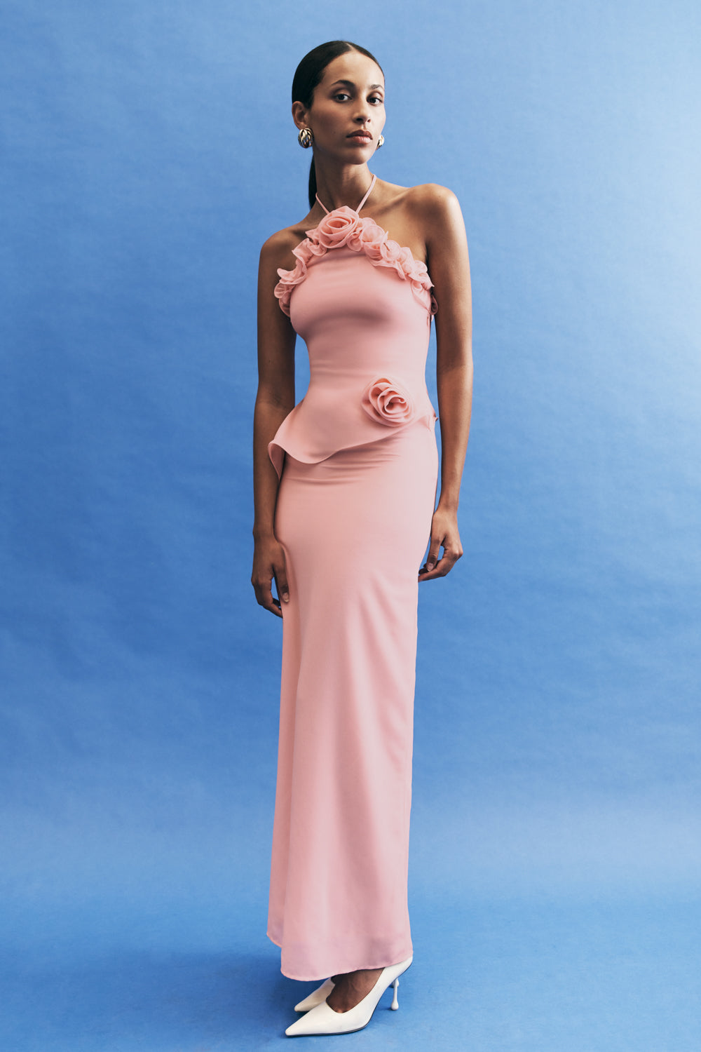 Alternative view of Melissa Chiffon Flower Maxi Dress - Baby Pink
