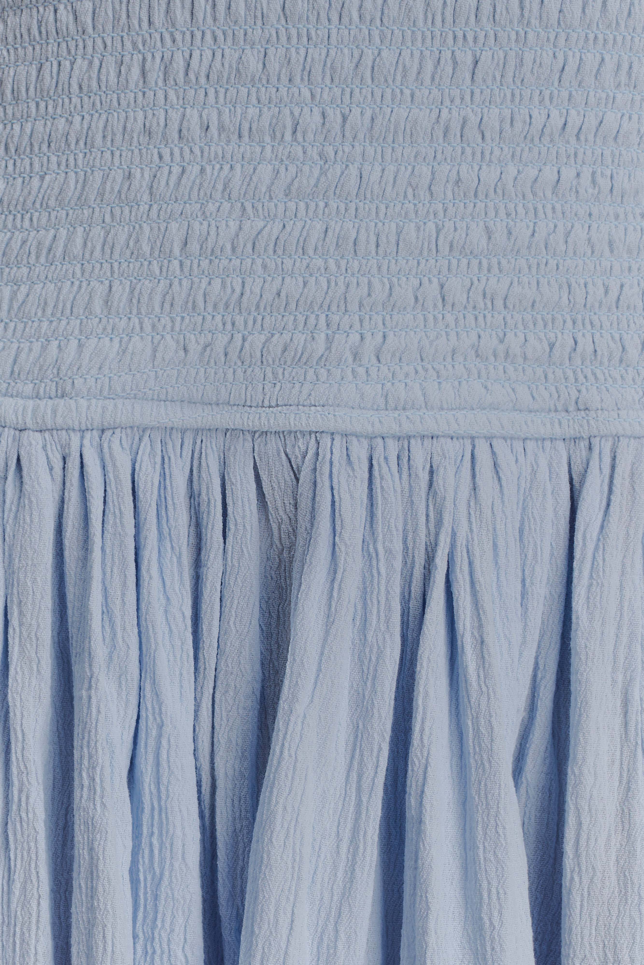 Maureen Cotton Shirring Maxi Dress - Powder Blue - Image 9
