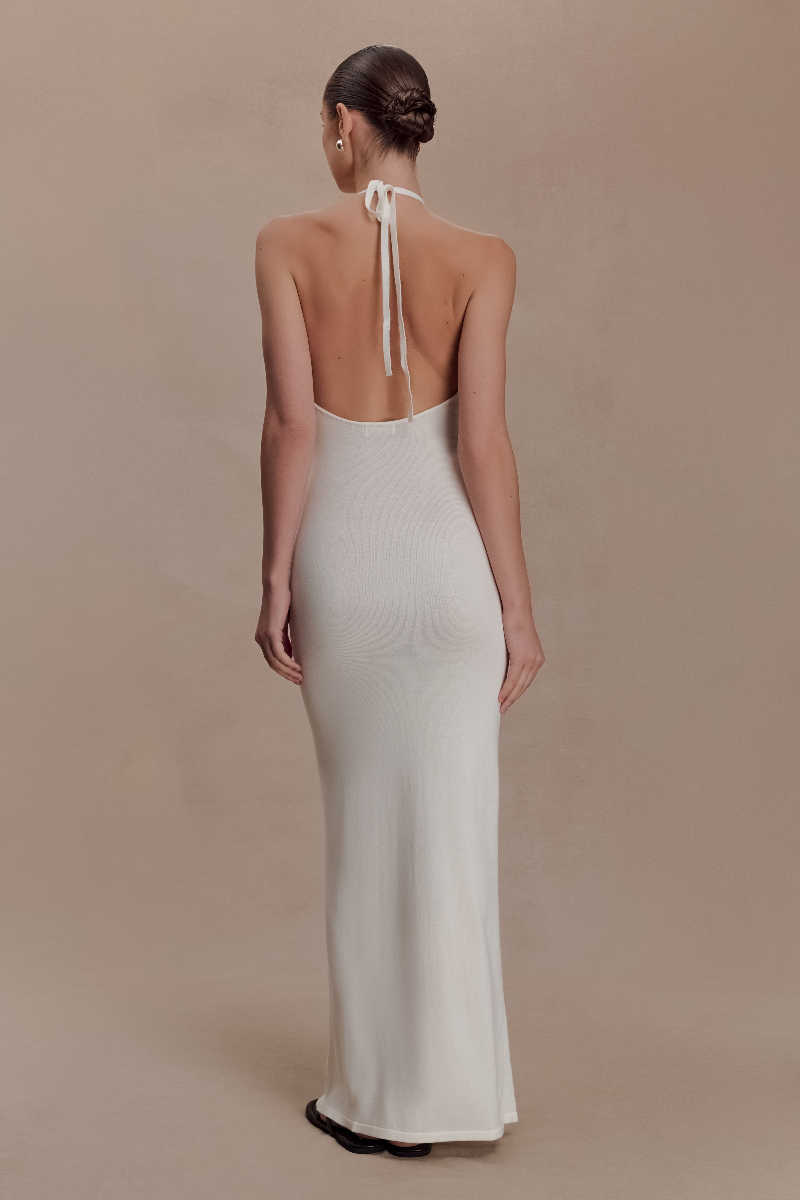 Alternative view of Brock Knit Halter Maxi Dress - White