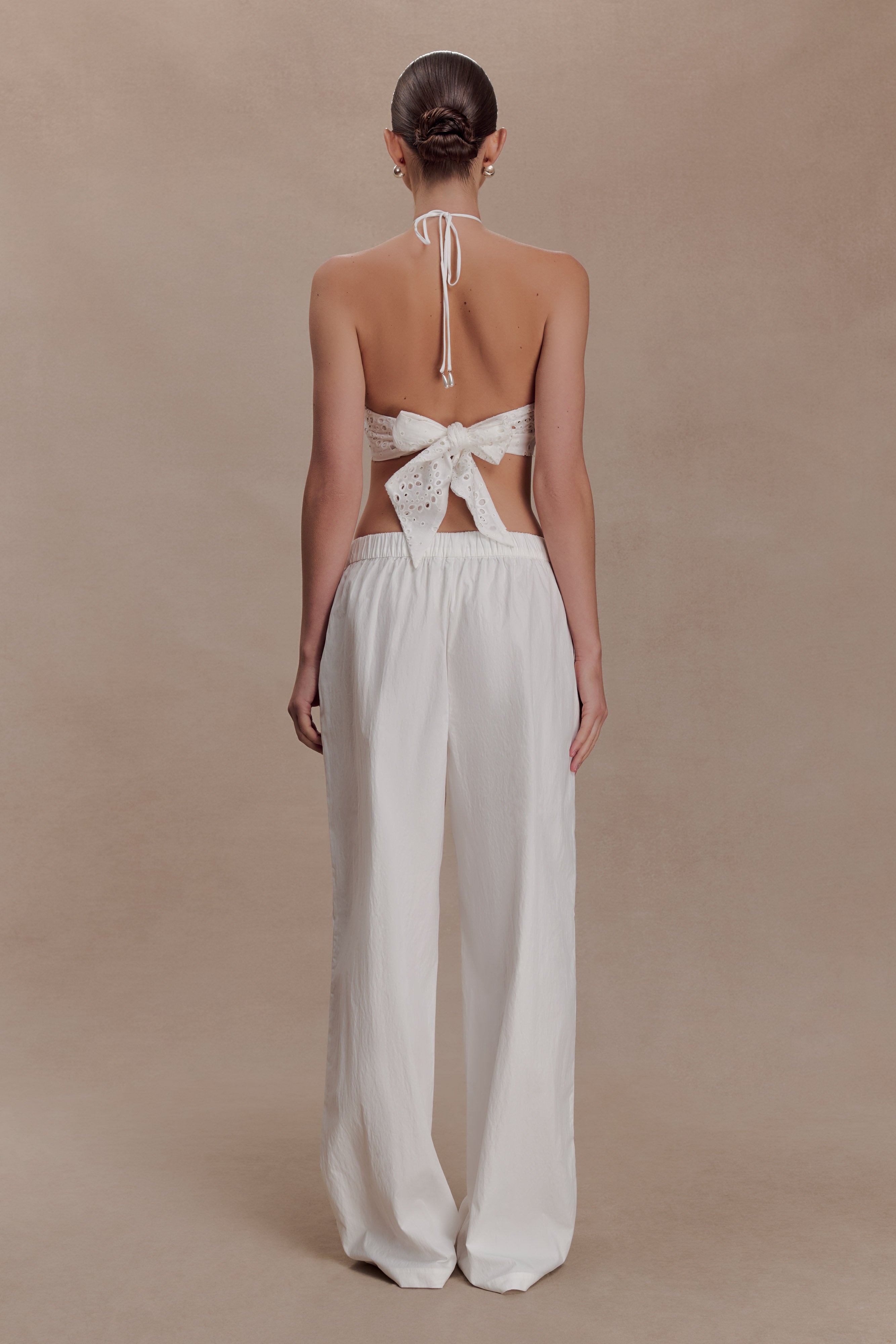 Alternative view of Kensley Broderie Halter Top - White