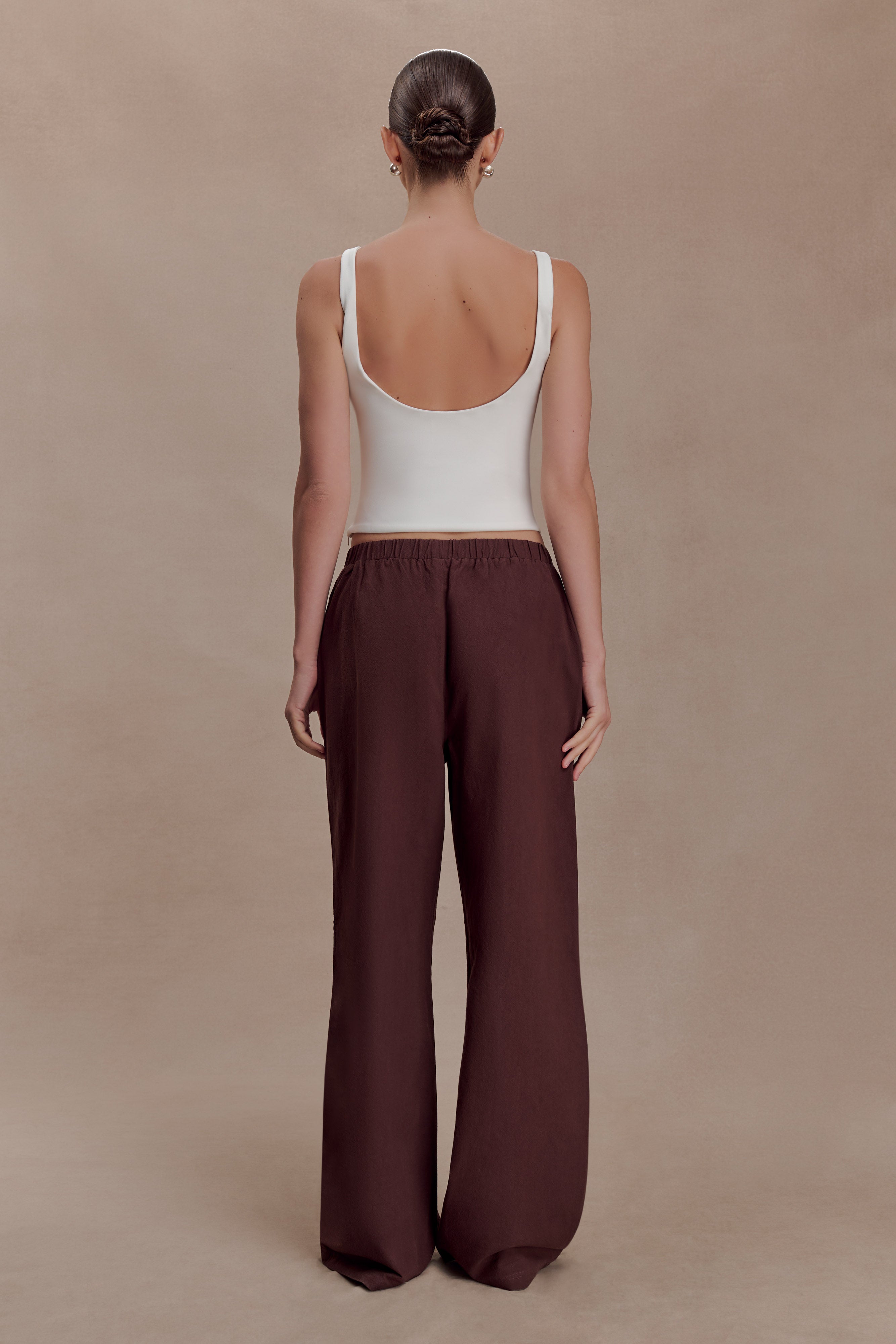 Alternative view of Janayia Cotton Wide Leg Pants - Dark Espresso