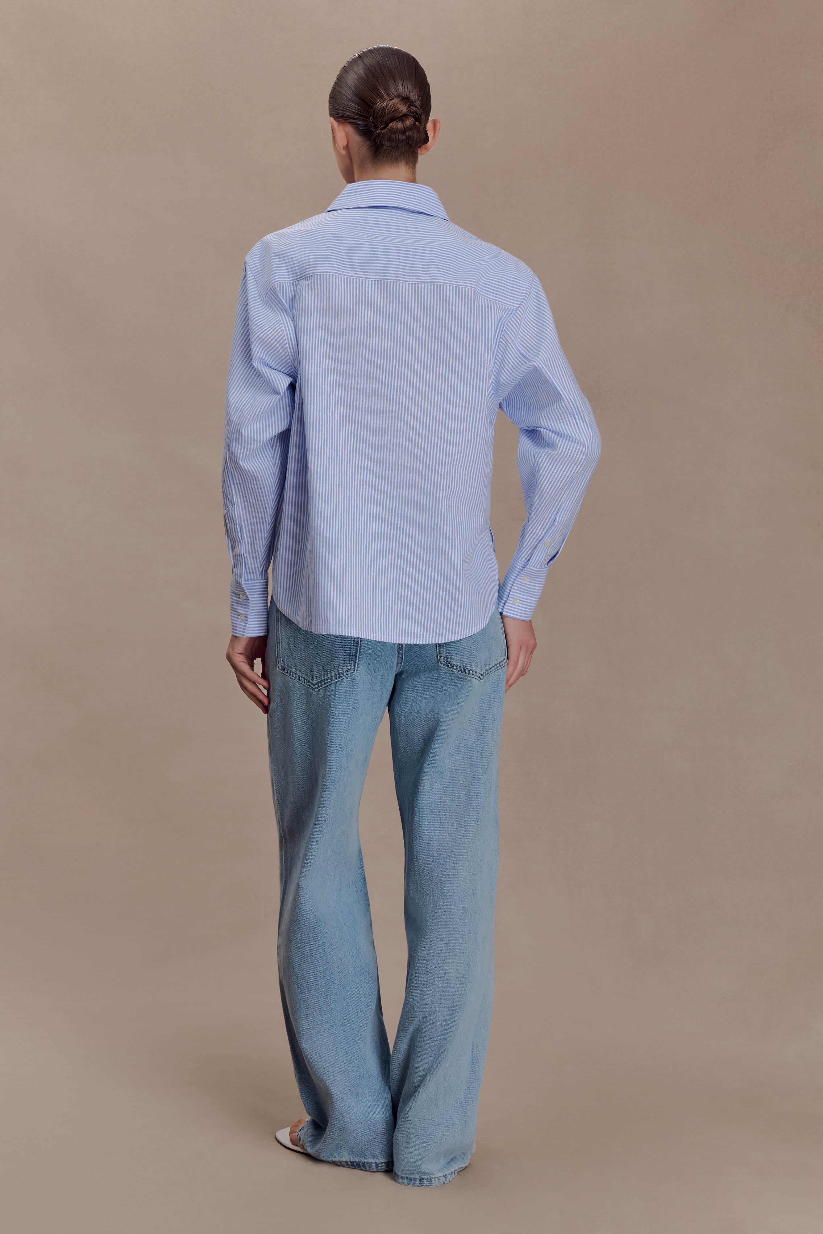 Alternative view of Hansen Oversized Shirt - Blue Pinstripe