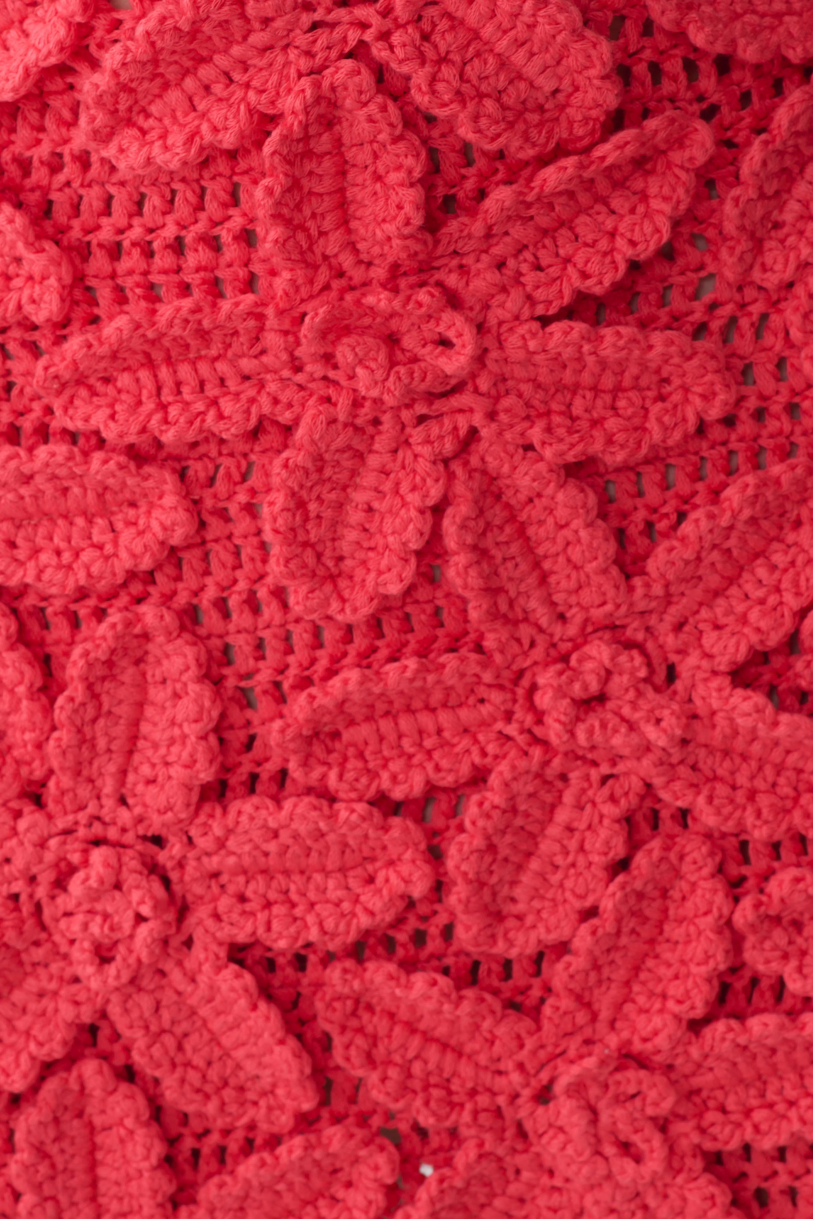 Jaylene Floral Crochet Mini Dress - Pomegranate - Image 4