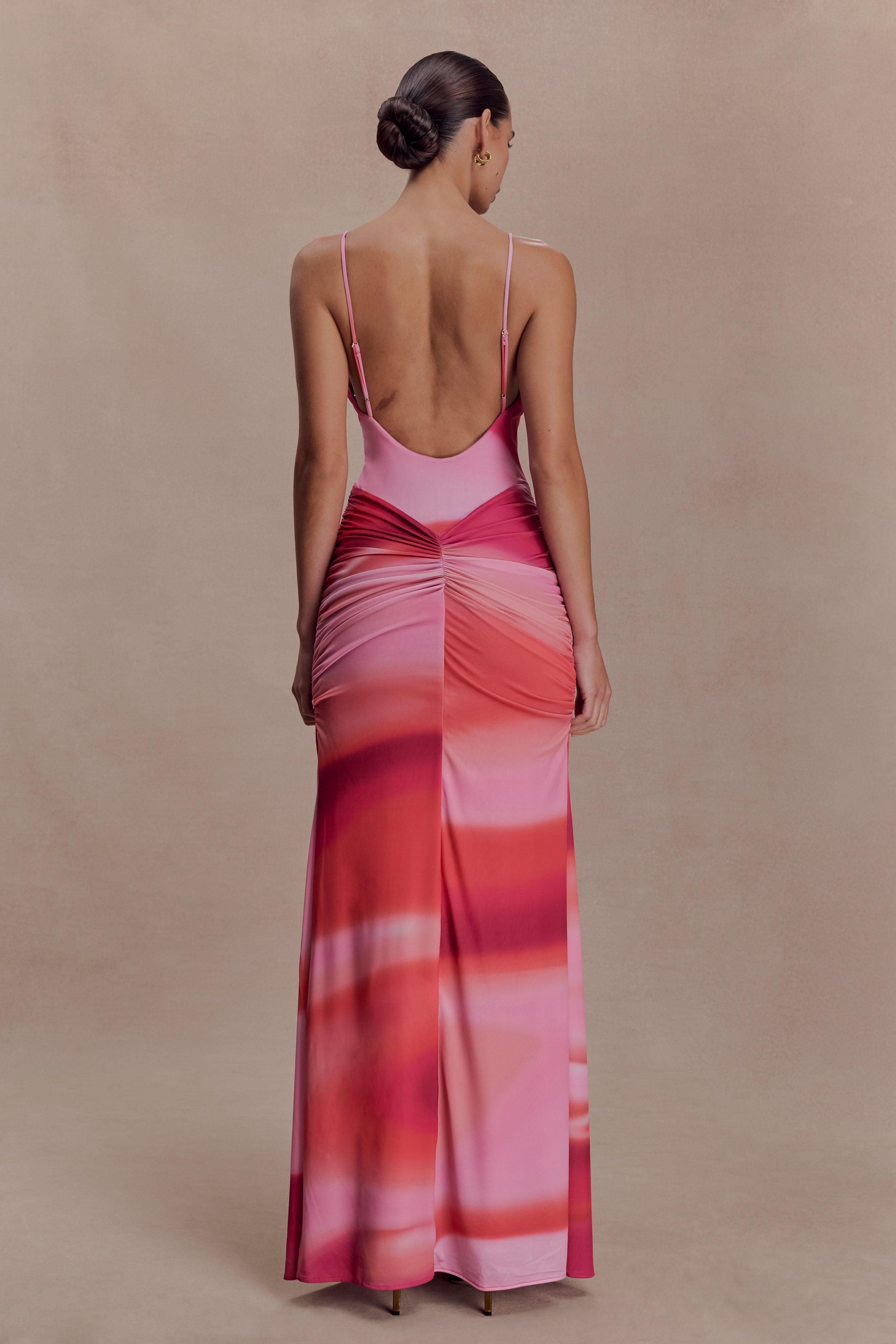 Alternative view of Roisin Slinky Maxi Dress - Pink Sunset Print