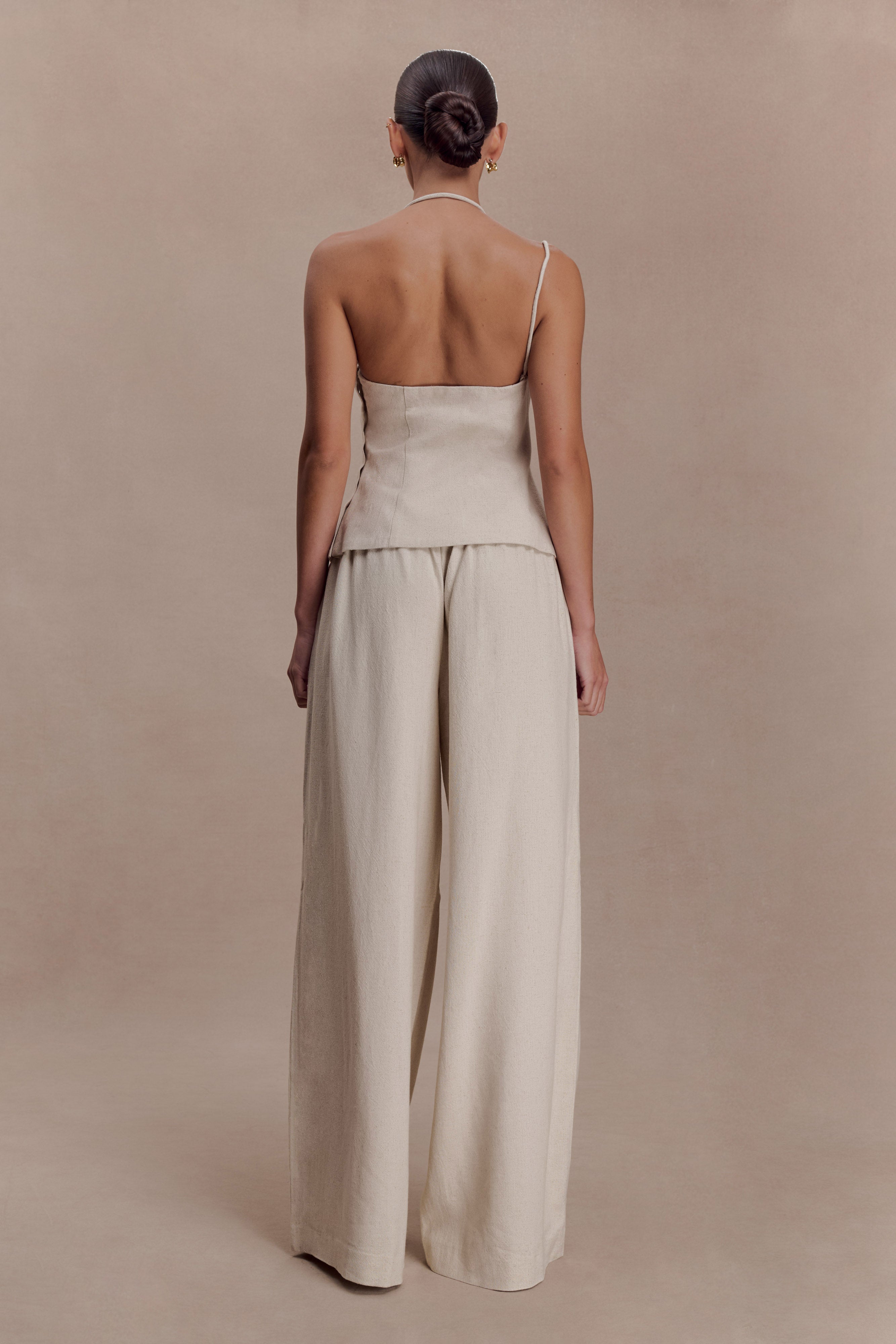 Alternative view of Gabby Straight Leg Linen Pants - Natural