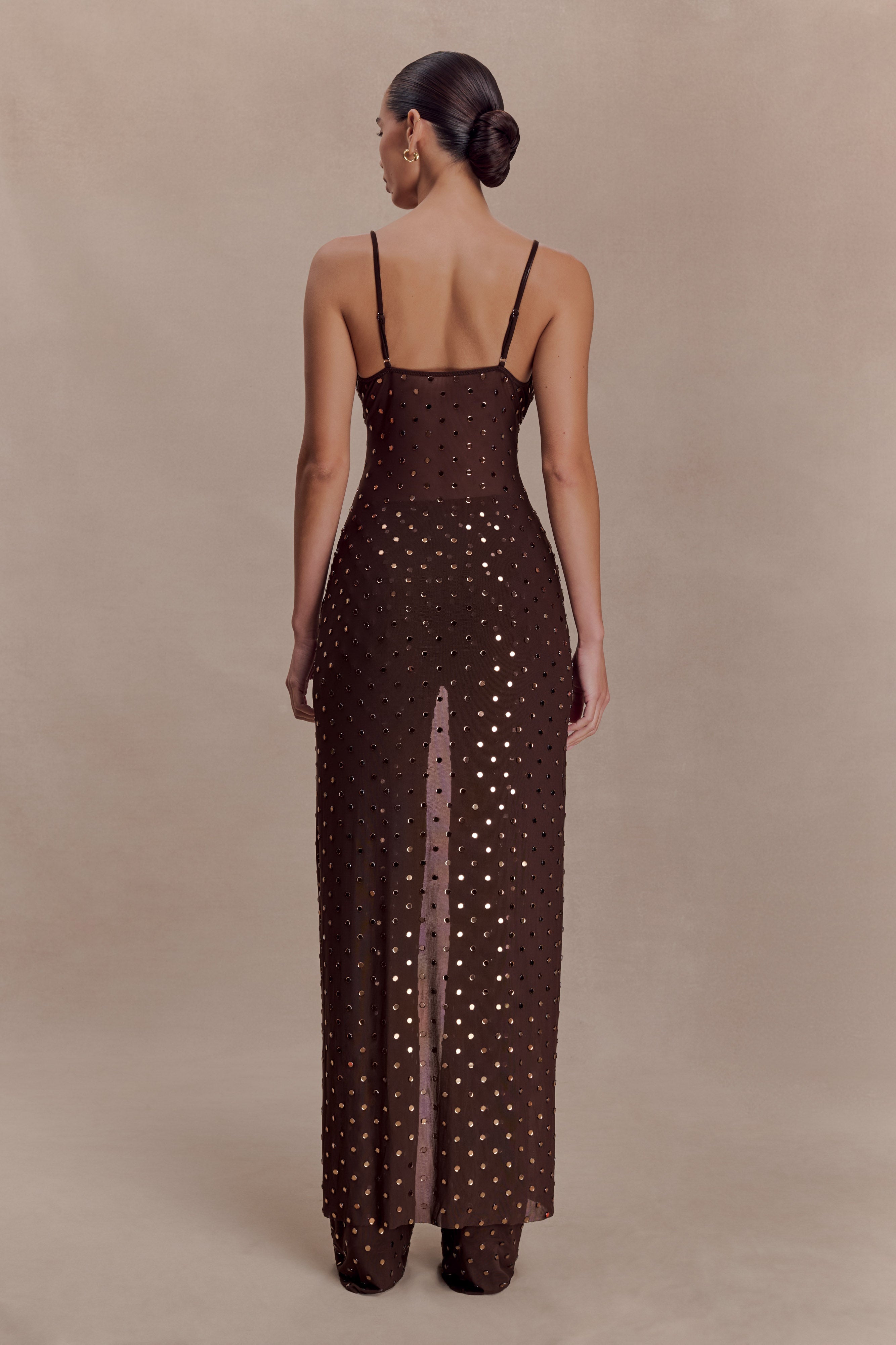 Alternative view of Jackie Longline Diamante Top - Chocolate