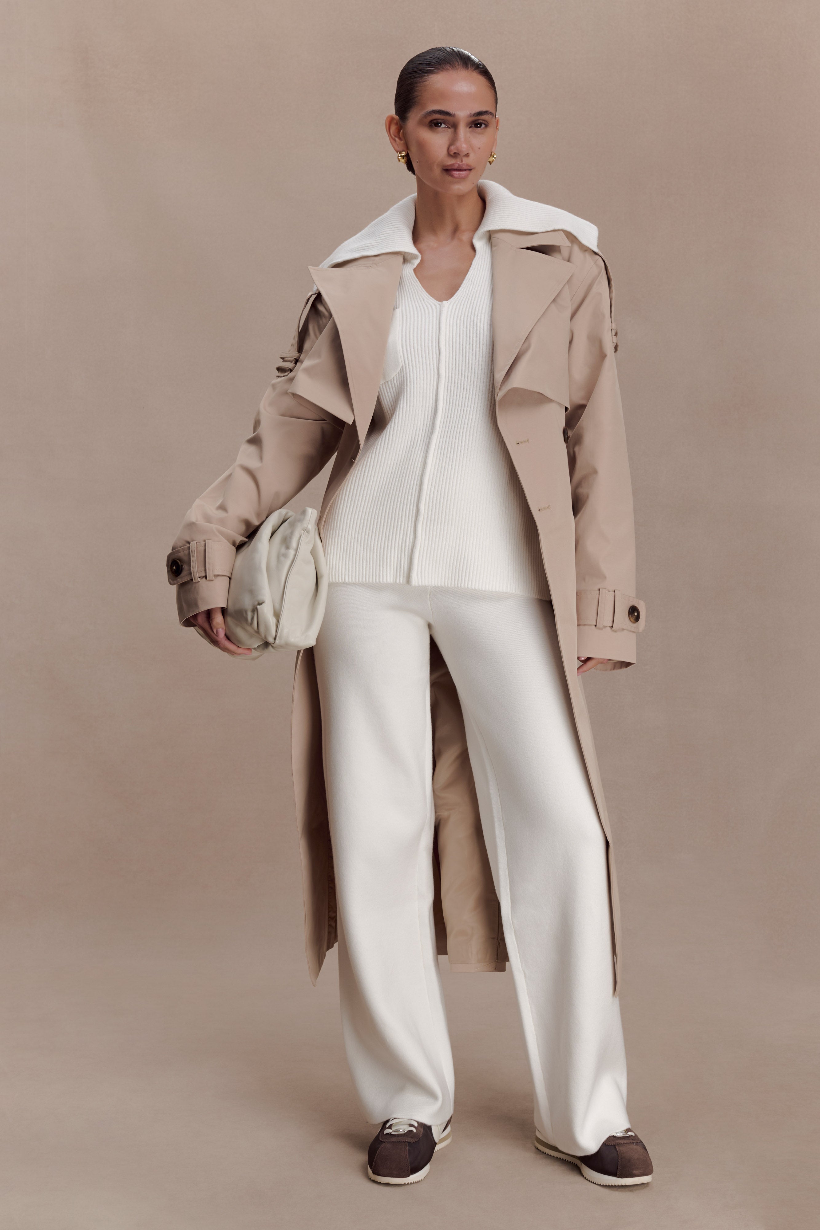 Bianka V Neck Knit Jumper - Off White - Image 6