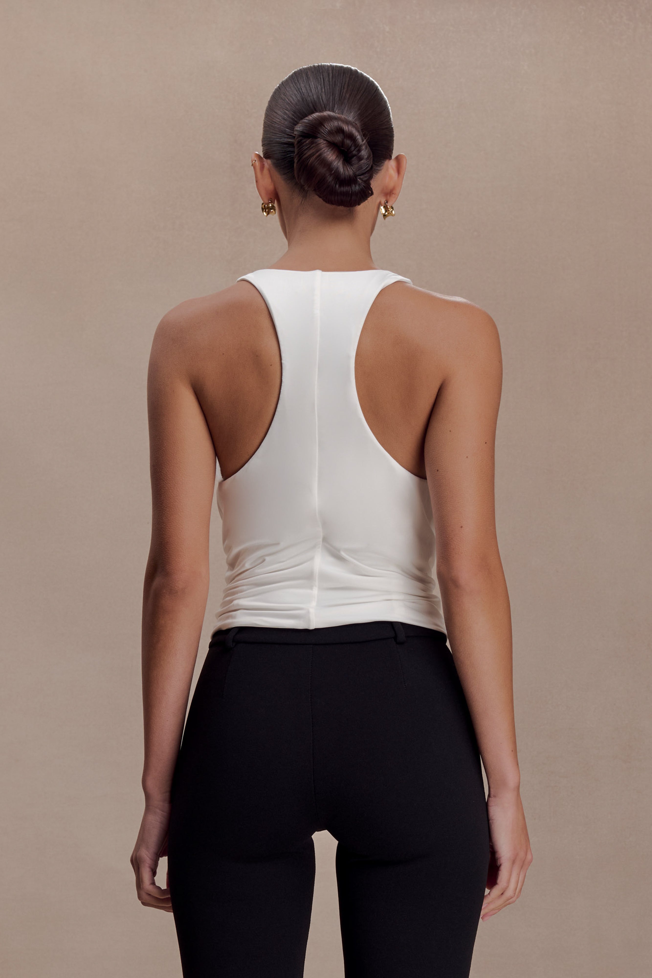Alternative view of Alessandra Slinky Ruffle Top - Ivory