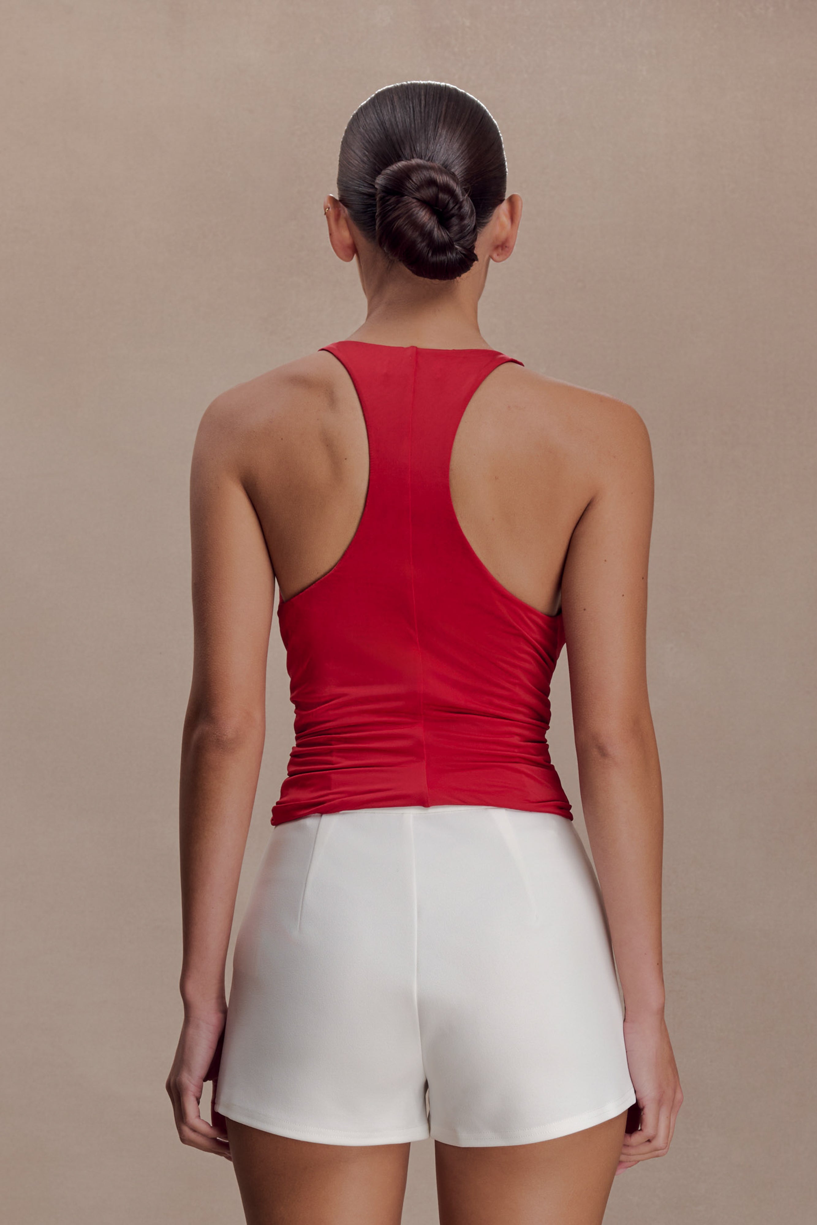 Alessandra Slinky Ruffle Top - Ruby - Image 2