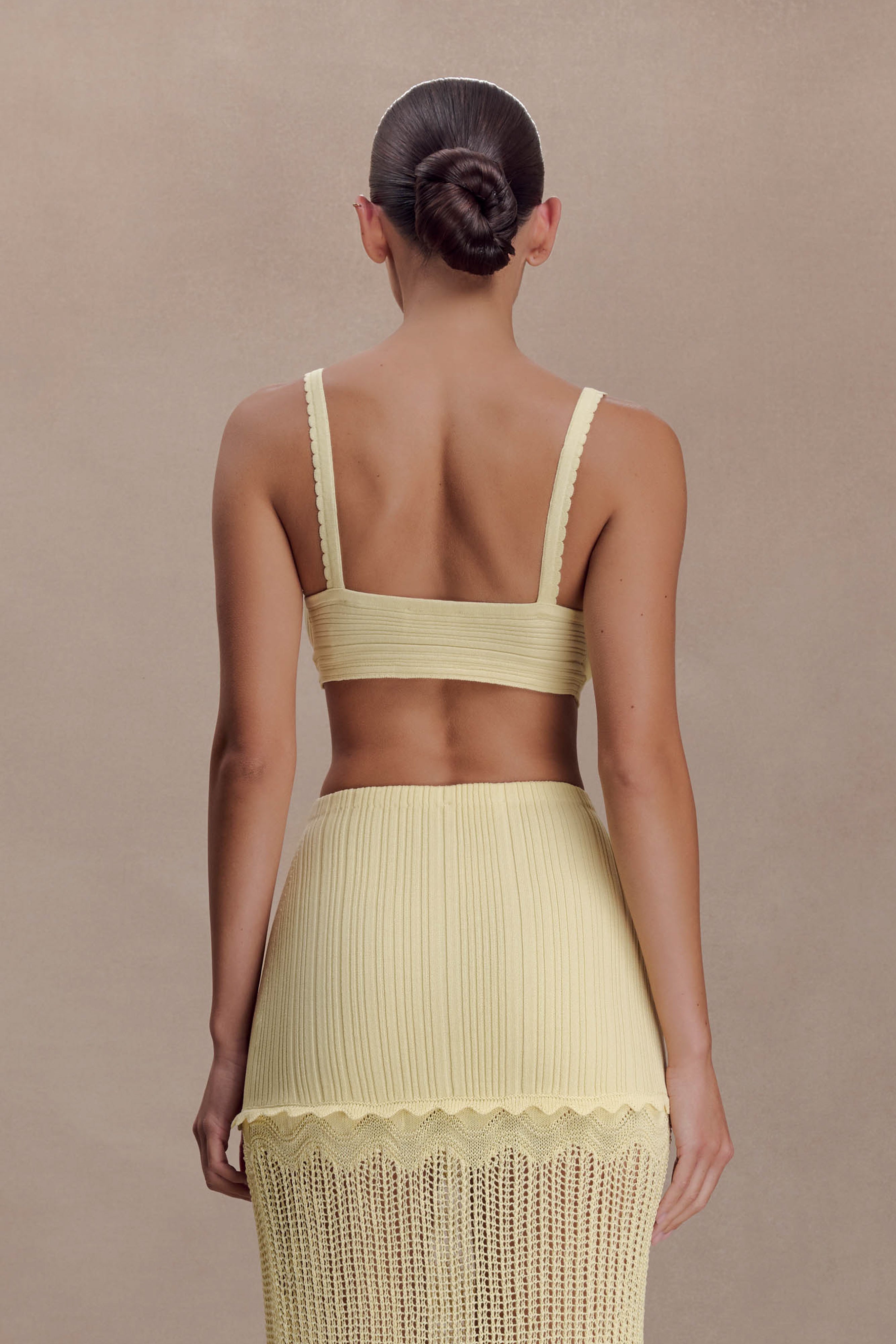 Alternative view of Coleene Pointelle Knit Top - Lemon