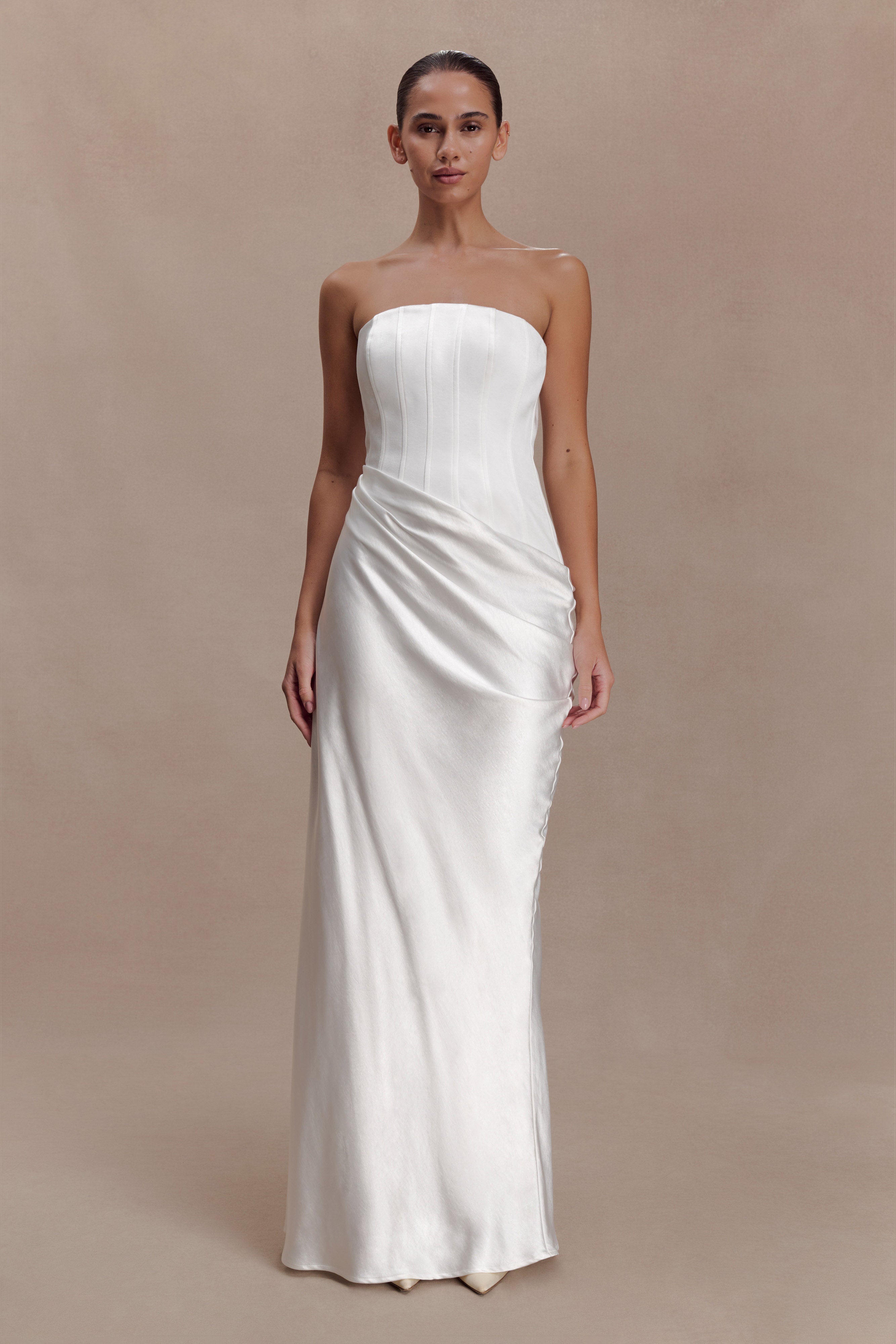 Alternative view of Grace Strapless Draped Waist Maxi Dress - Ivory
