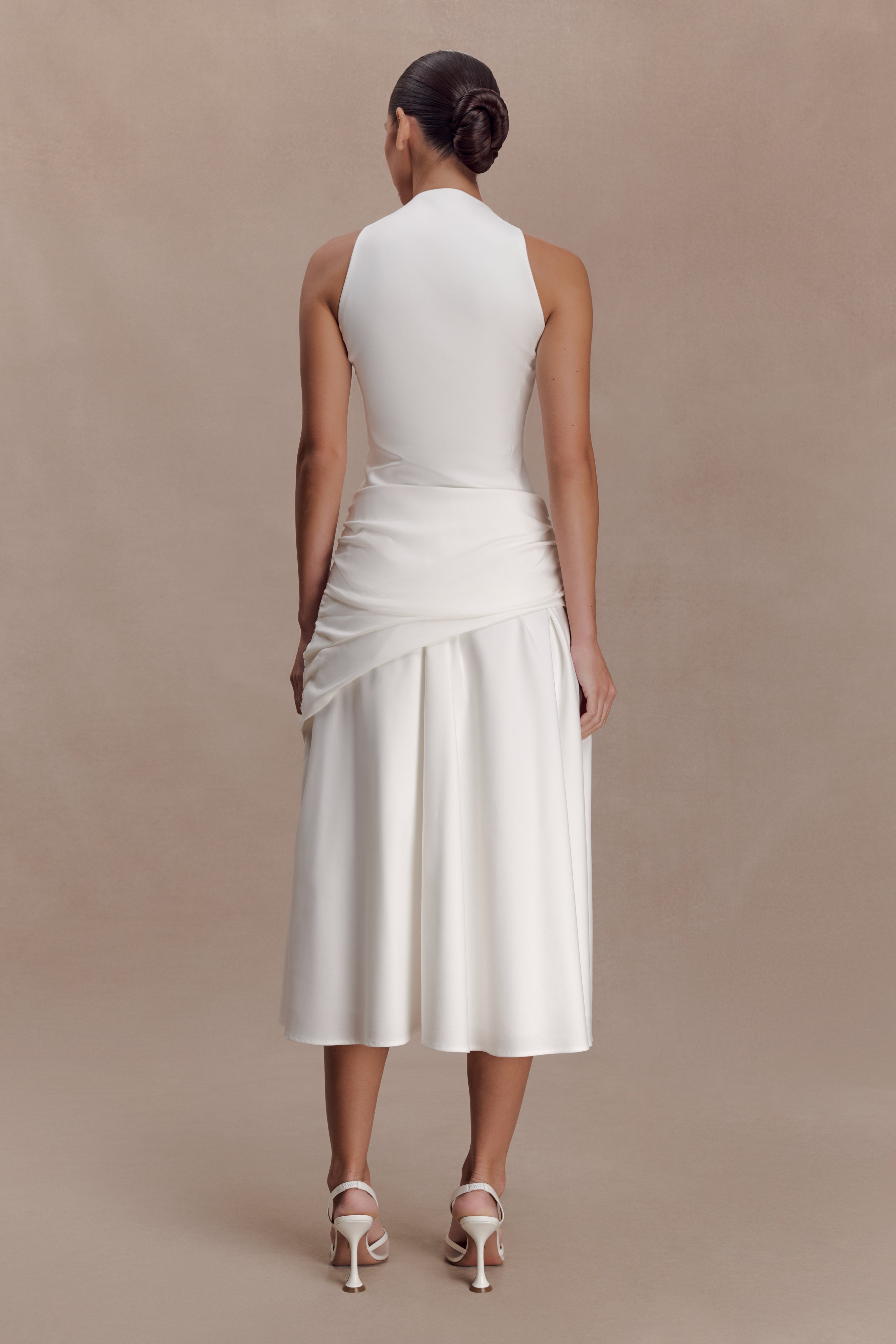 Alternative view of Emily Wrapped Waist Midi Dress - White