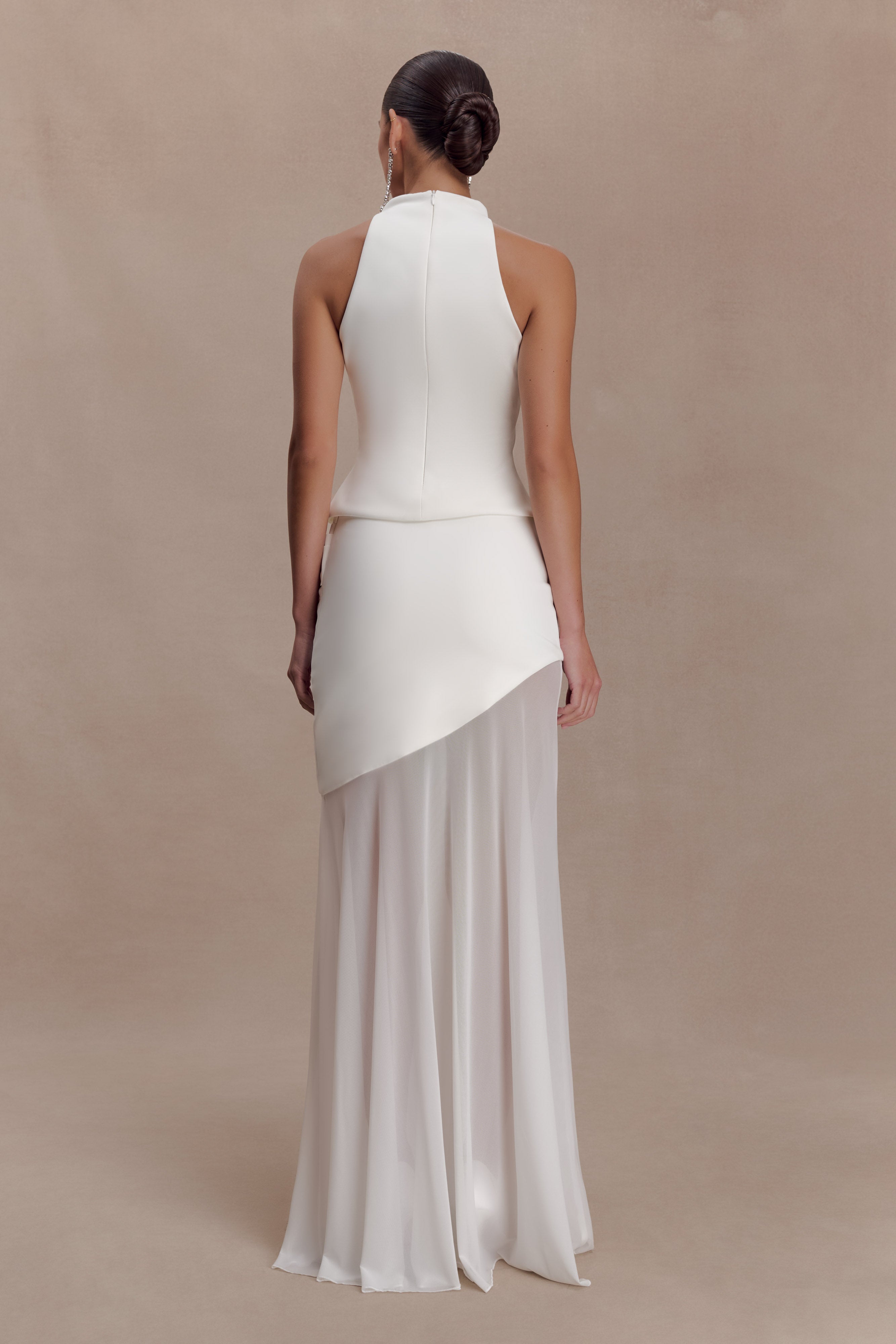 Alternative view of Portia Scuba And Mesh Maxi Skirt - White