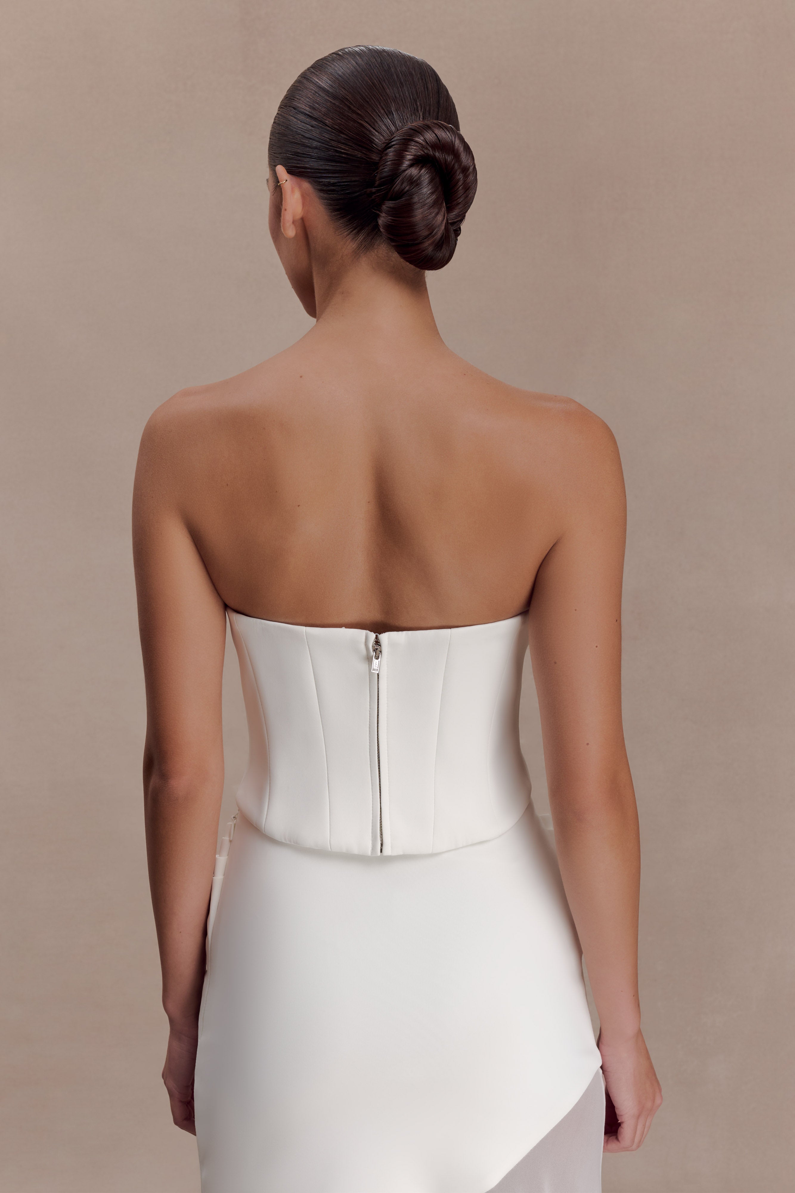 Alternative view of Karina Strapless Scuba Corset - White