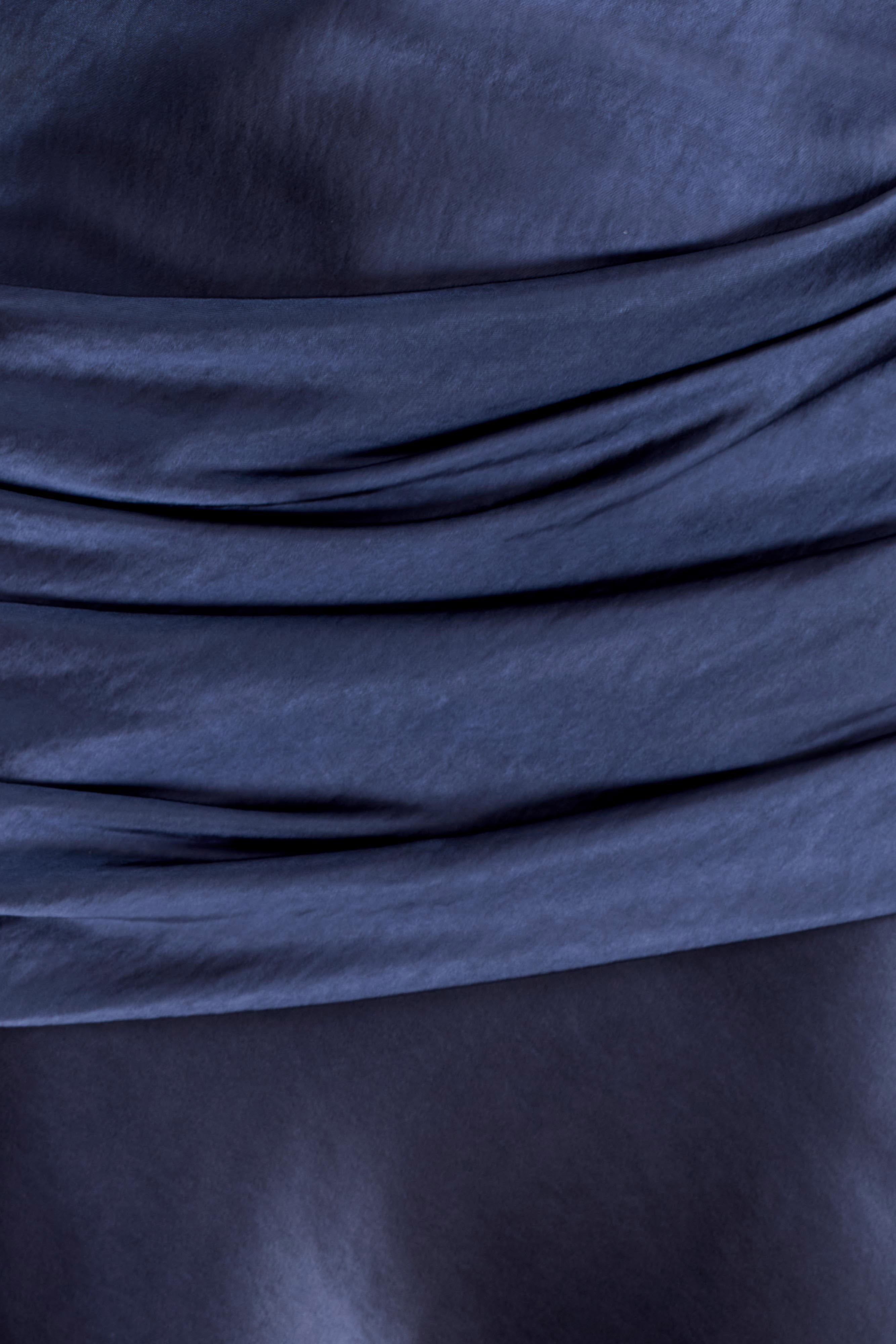 Sarah Strapless Maxi Dress With Waist Tie - Navy - Image 7