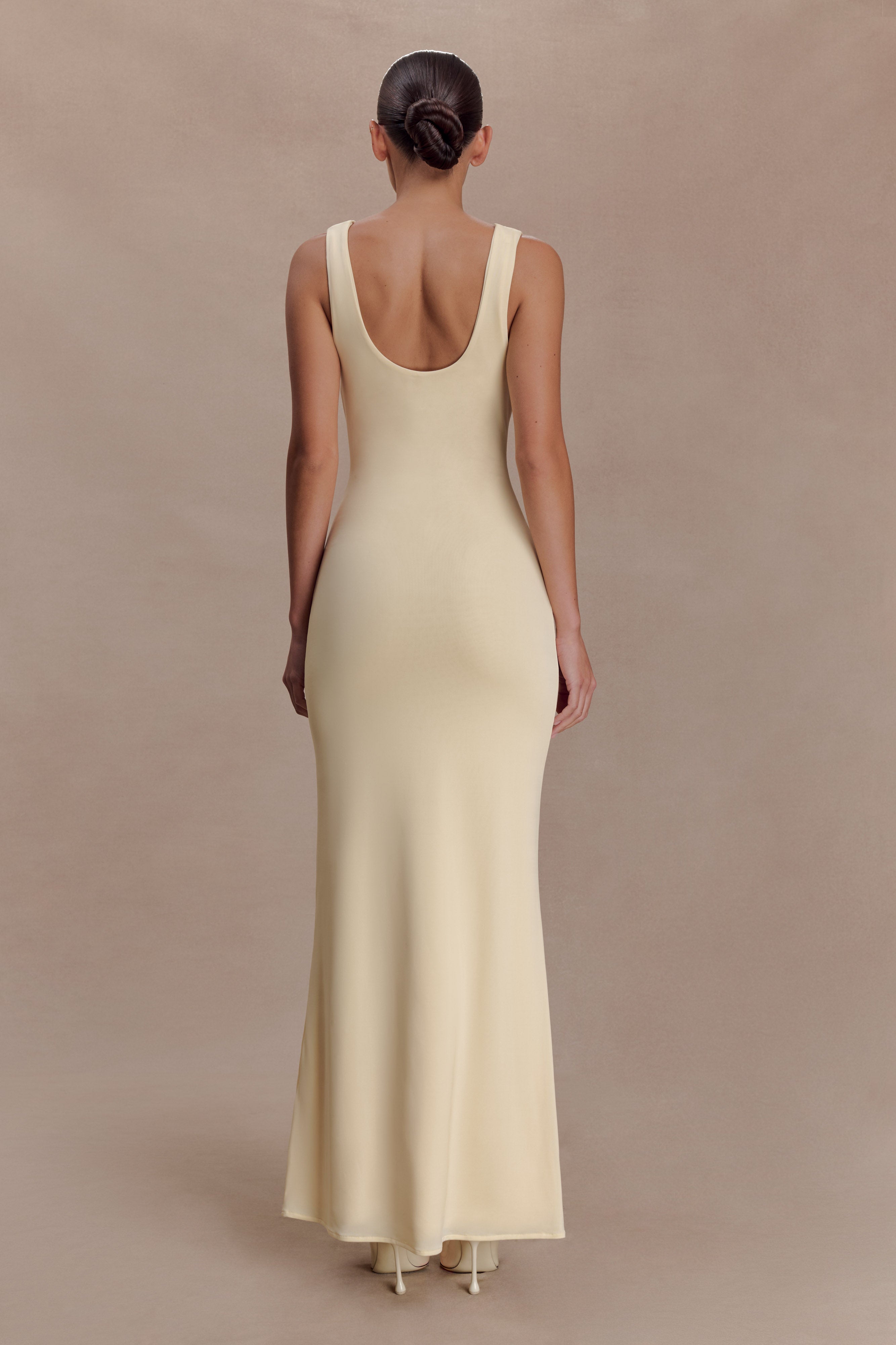 Alternative view of Marta Slinky Cowl Maxi Dress - Lemon