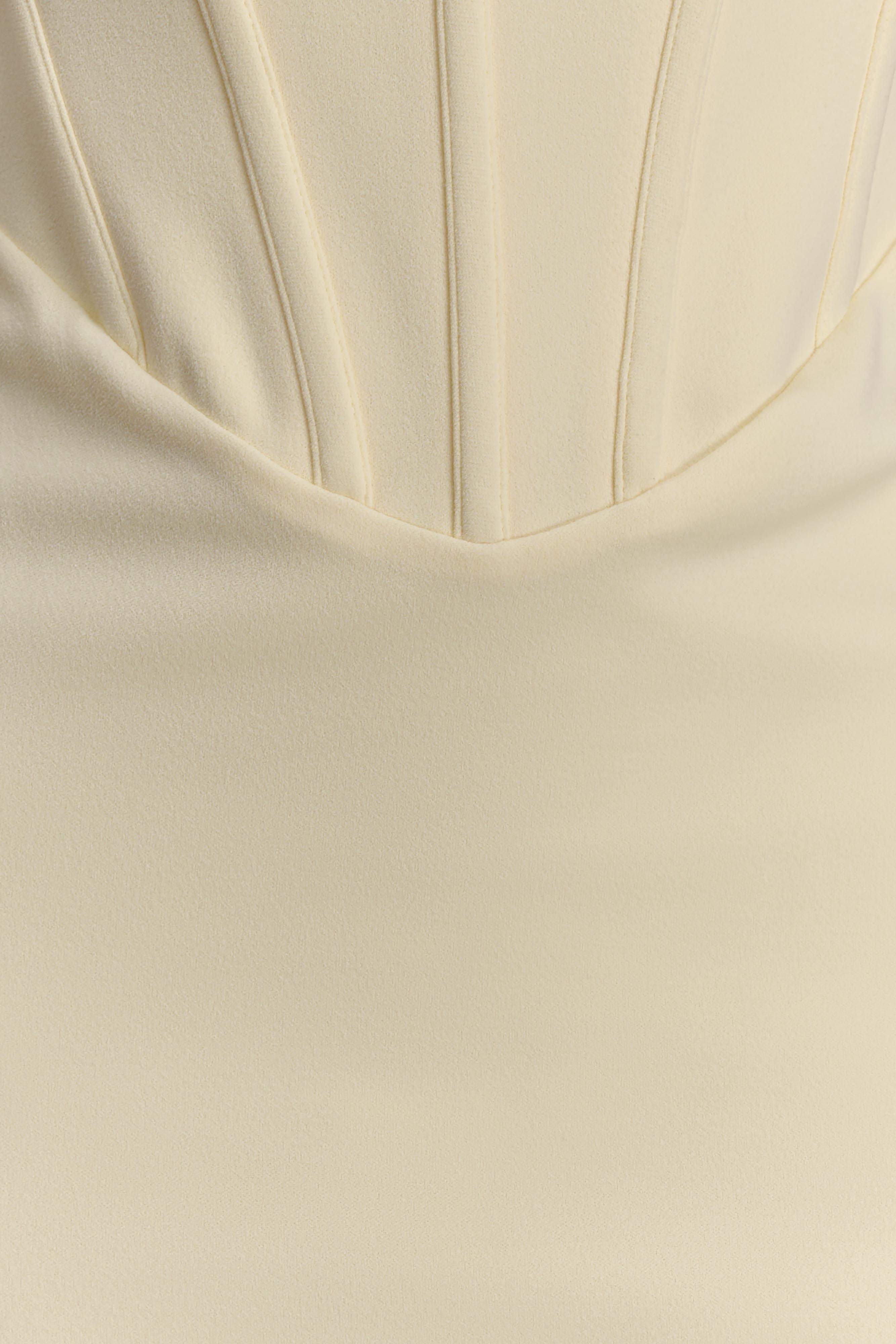 Luella Crepe Corset Maxi Dress - Lemon - Image 9