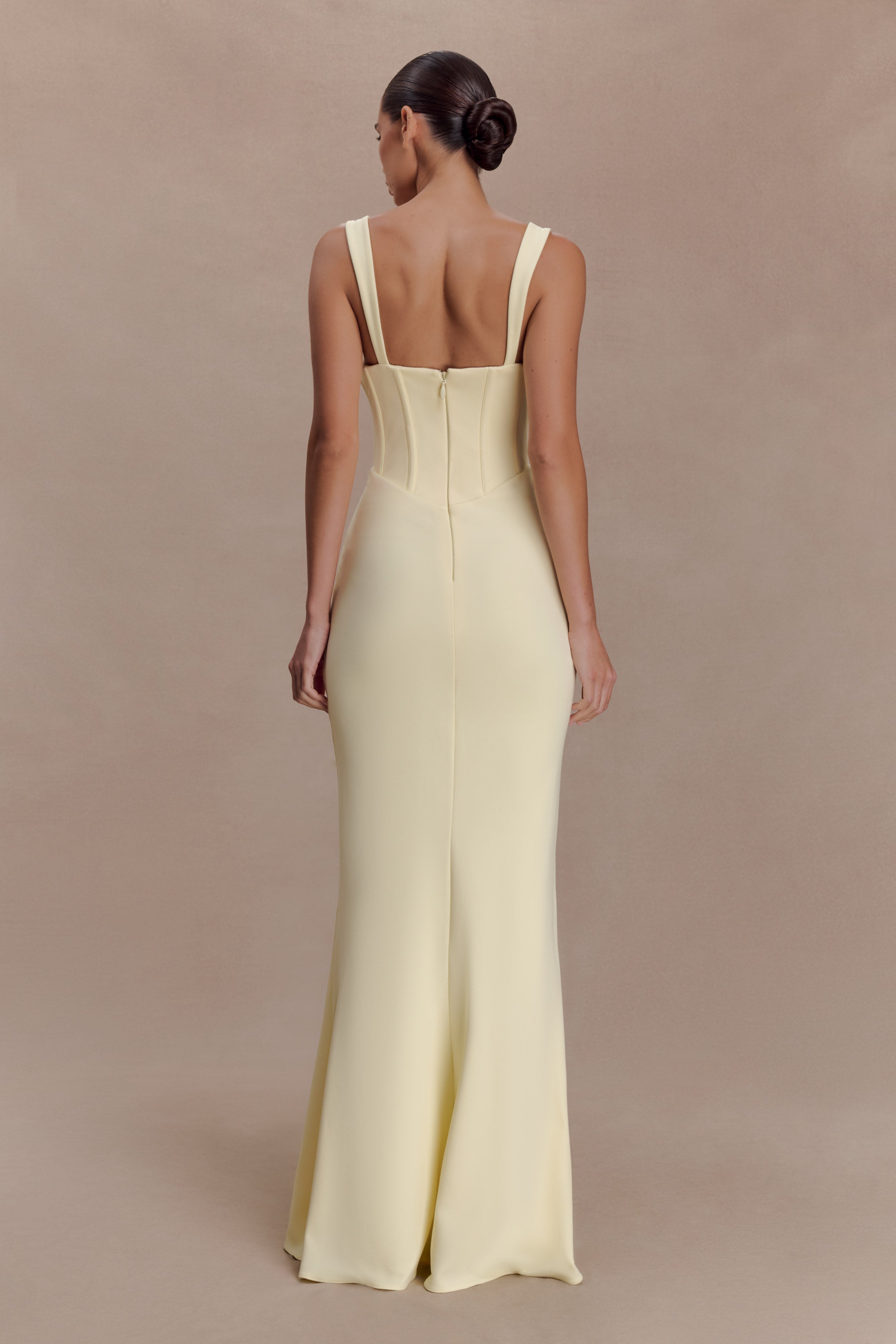 Luella Crepe Corset Maxi Dress - Lemon - Image 2