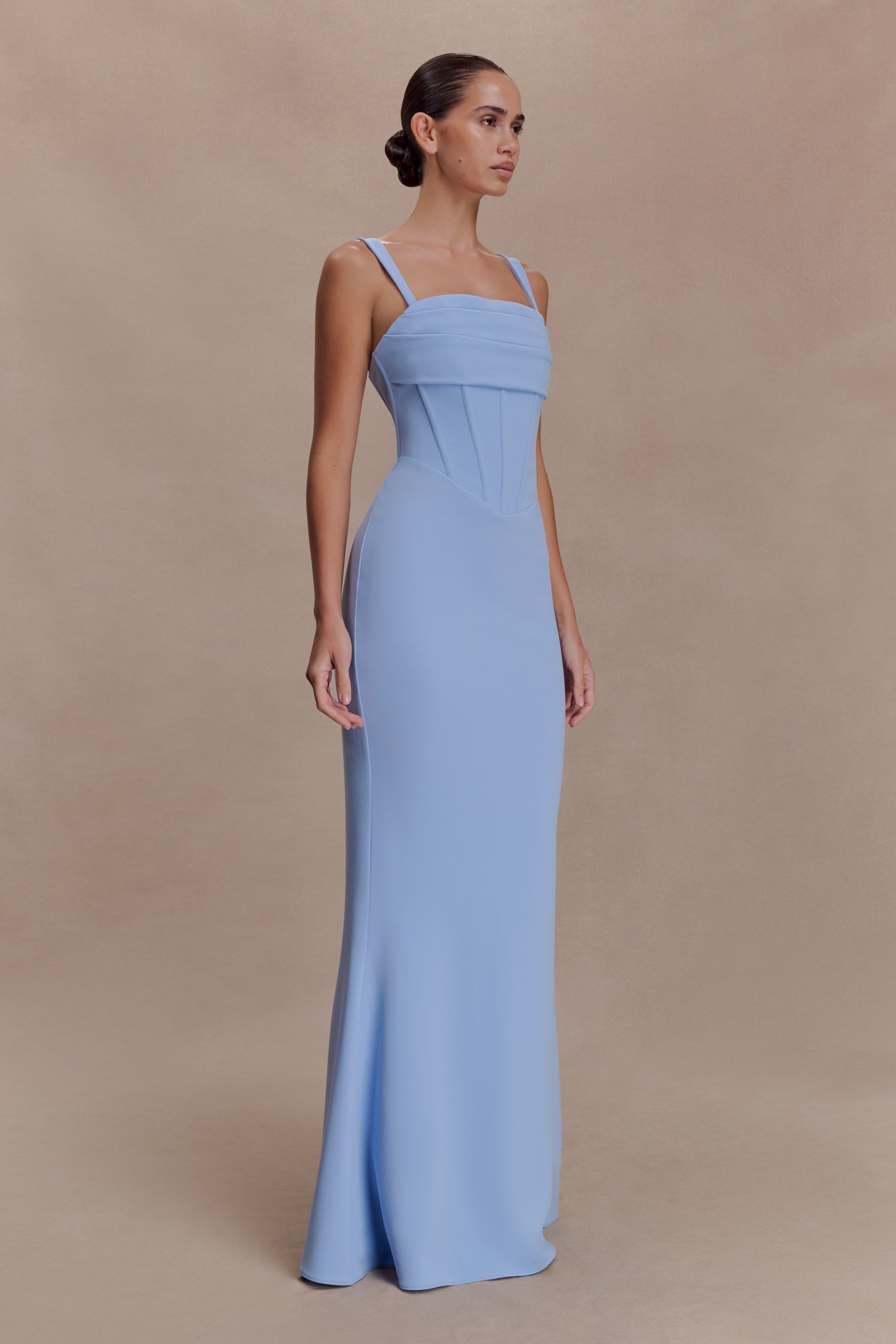 Luella Crepe Corset Maxi Dress - Cornflower Blue - Image 4