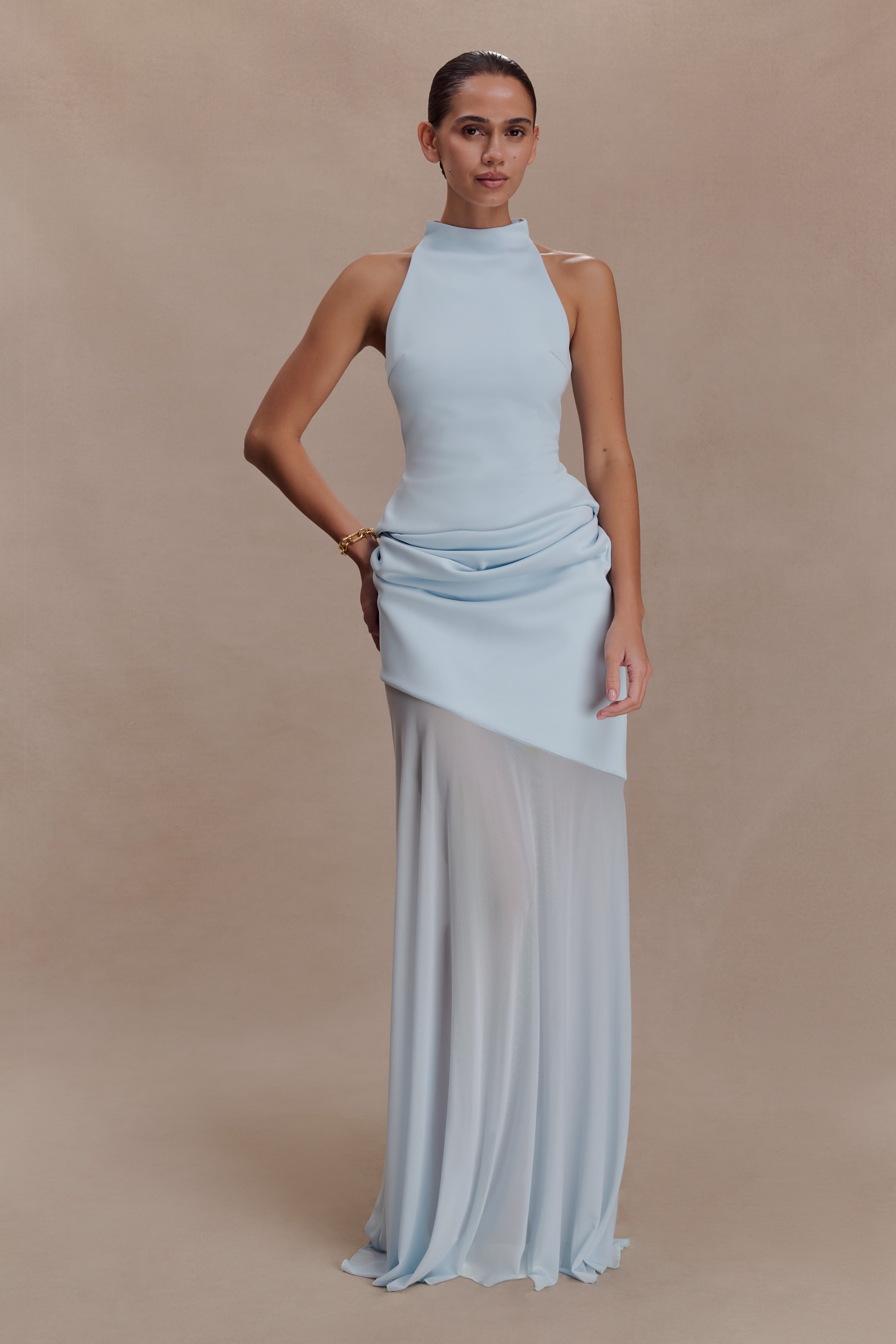 Portia Scuba Sleeveless Top - Pale Blue - Image 6