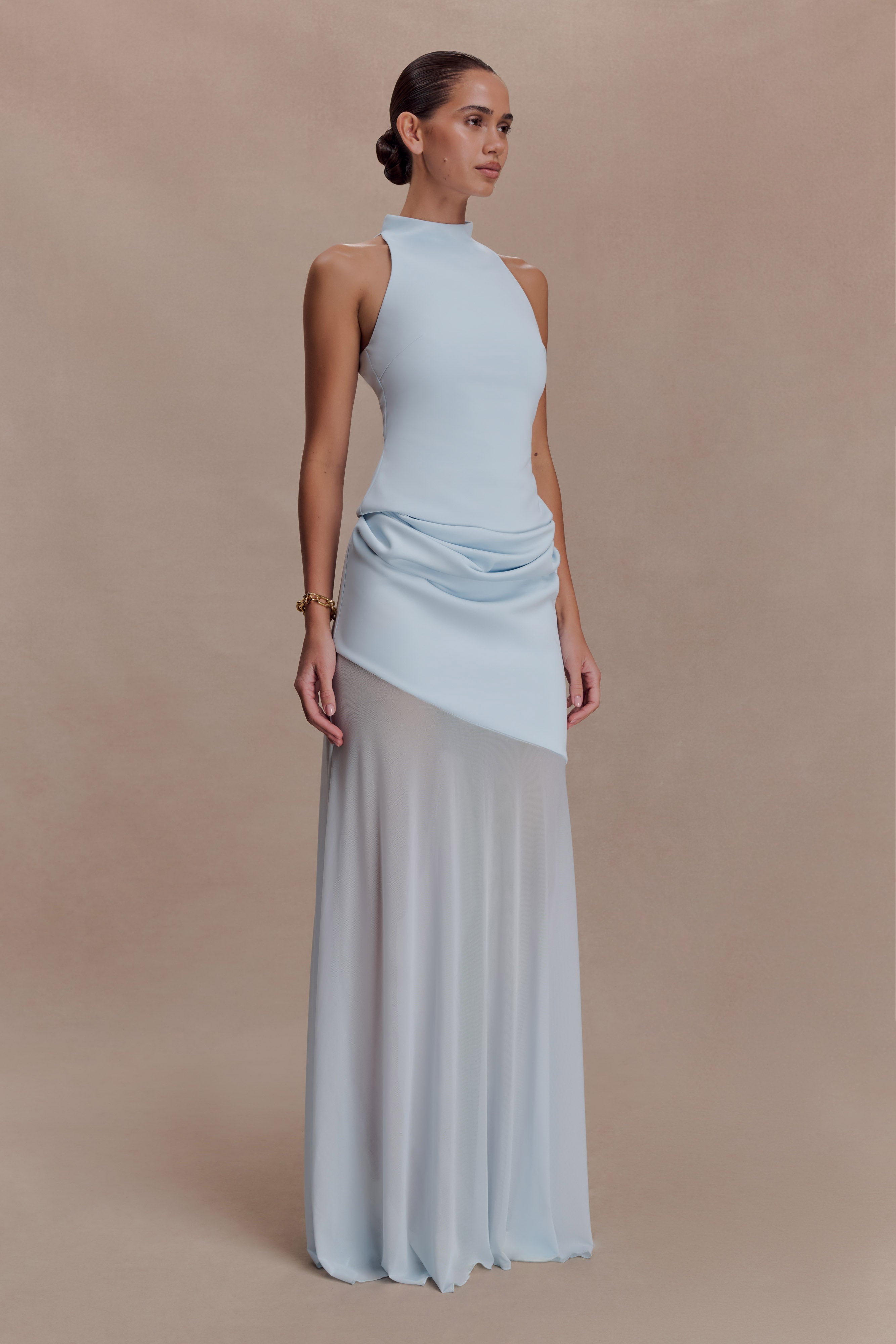 Portia Scuba Sleeveless Top - Pale Blue - Image 4