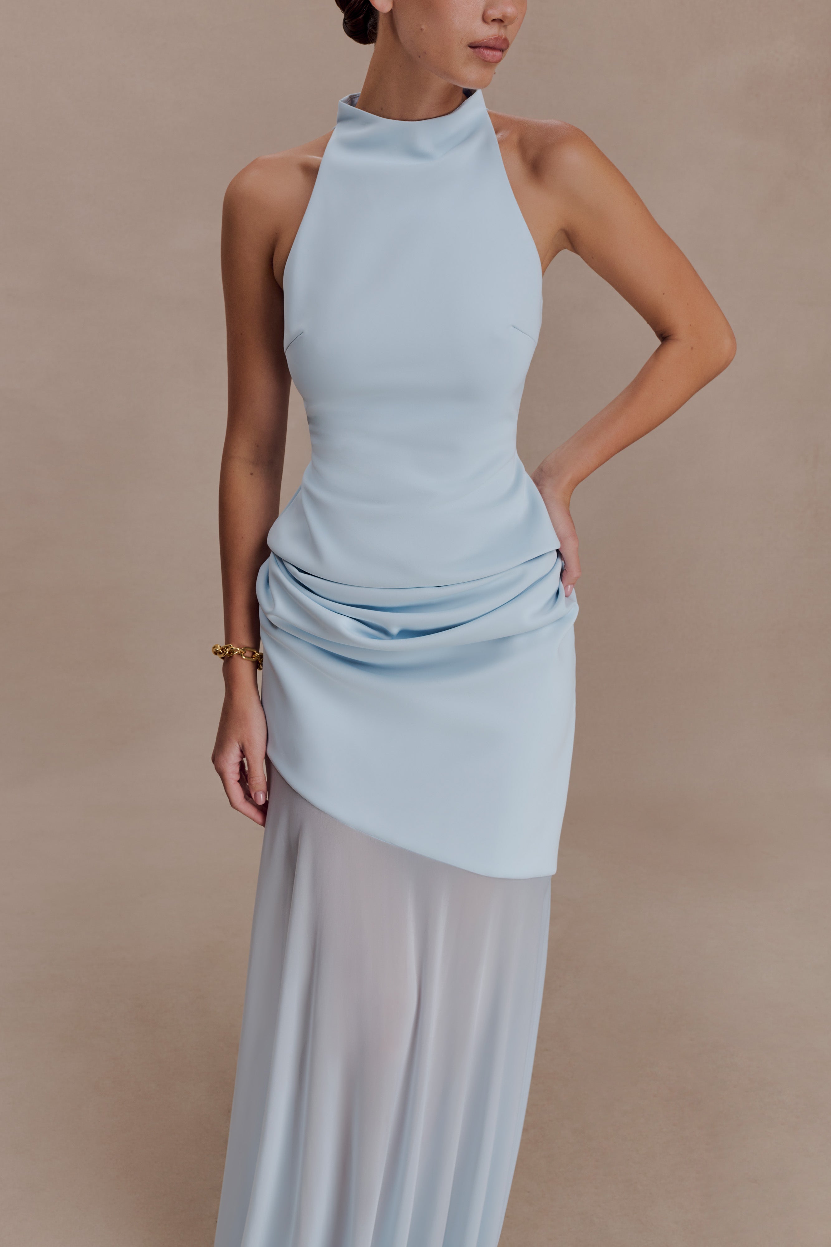 Portia Scuba Sleeveless Top - Pale Blue - Image 3