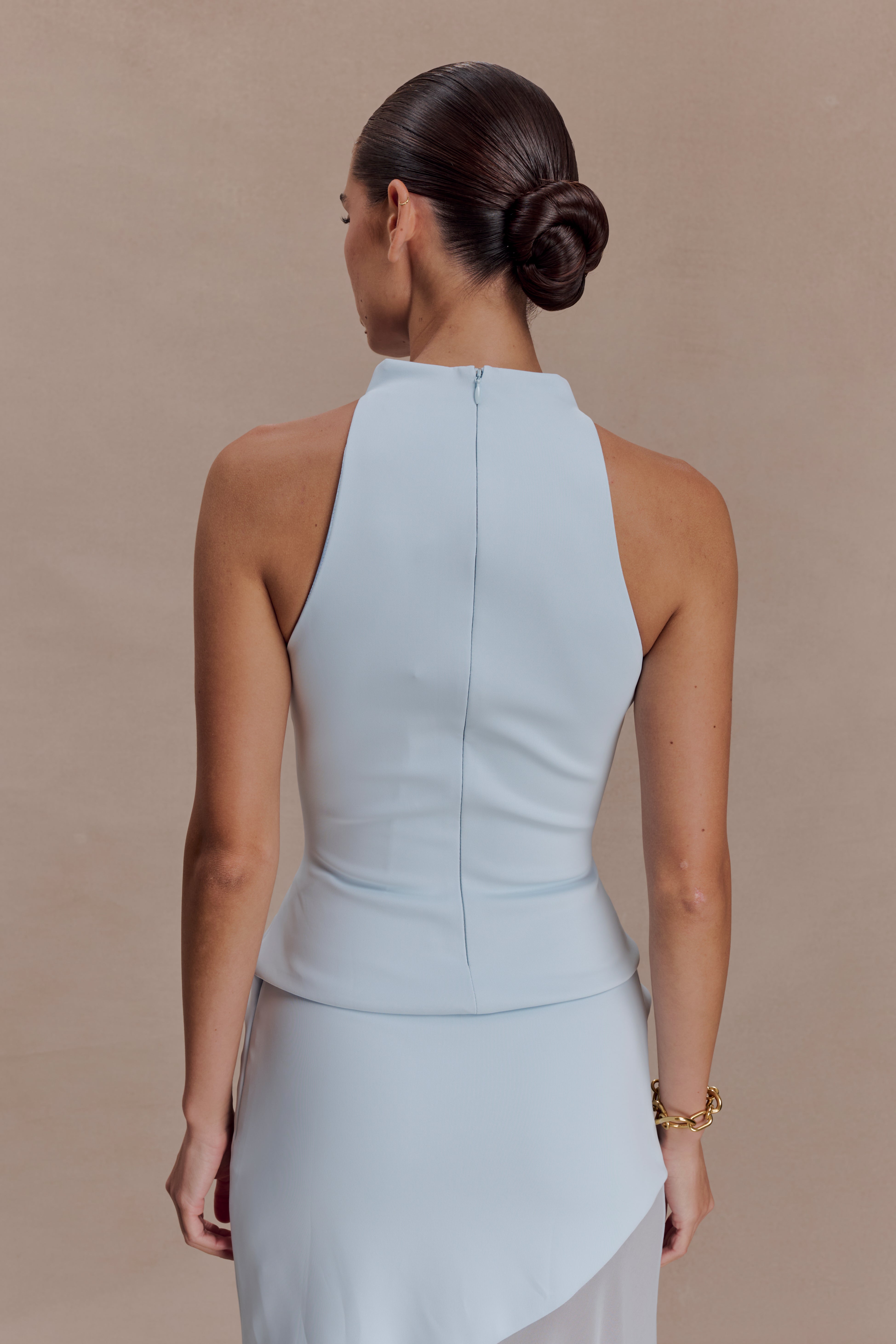 Alternative view of Portia Scuba Sleeveless Top - Pale Blue