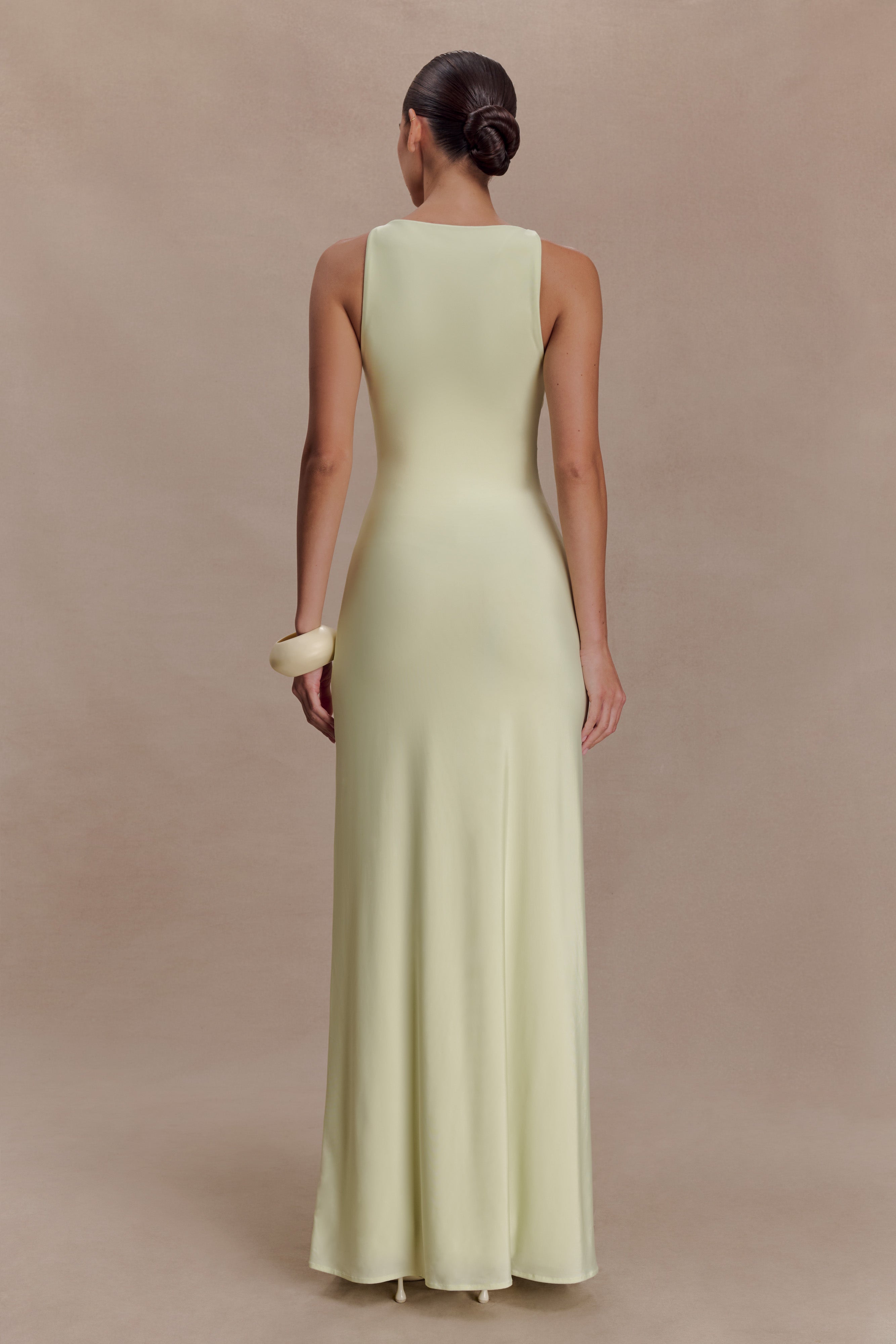 Alternative view of Perrie Slinky Ruched Maxi Dress - Pastel Lime
