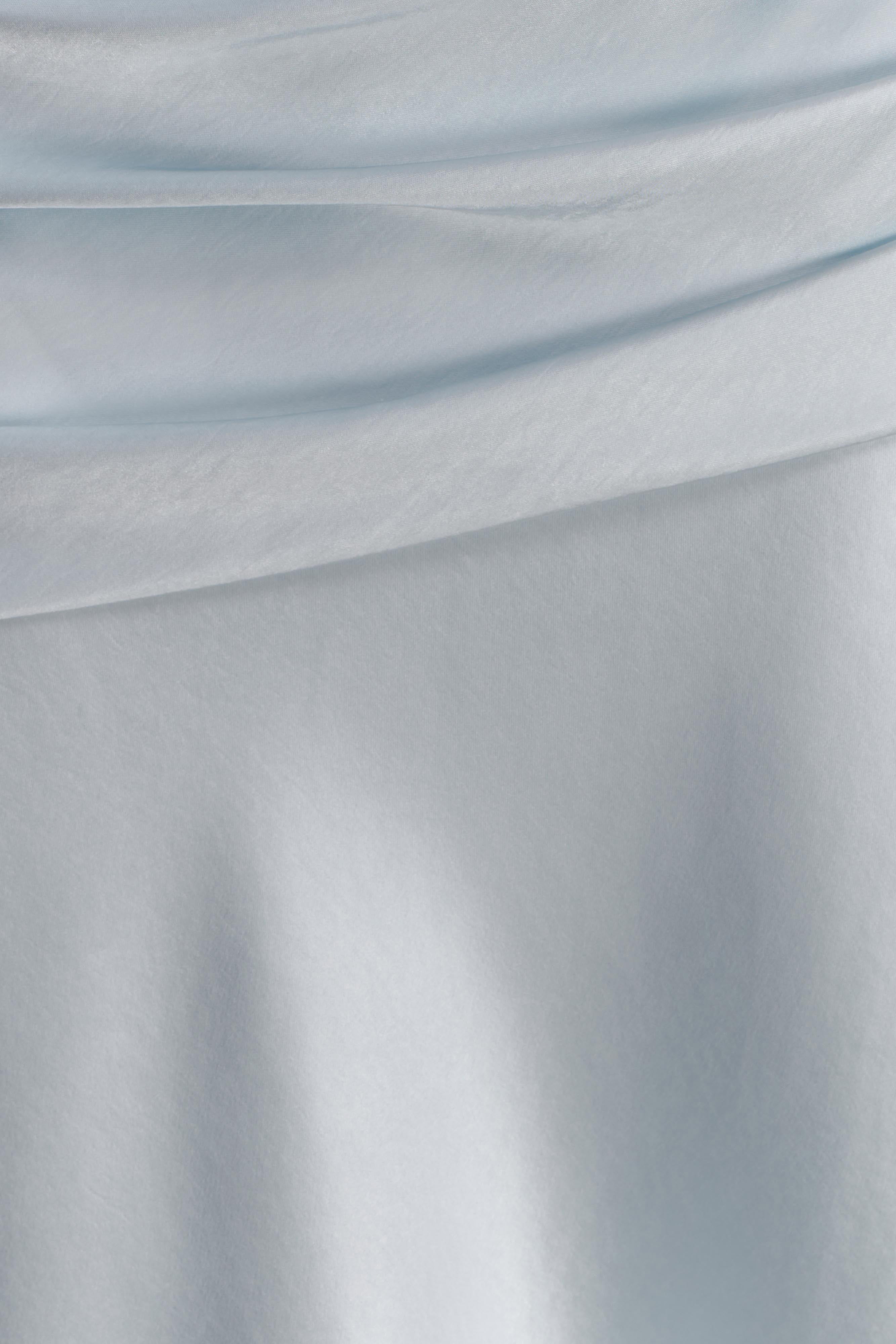 Sarah Strapless Maxi Dress With Waist Tie - Ice Blue - Image 9