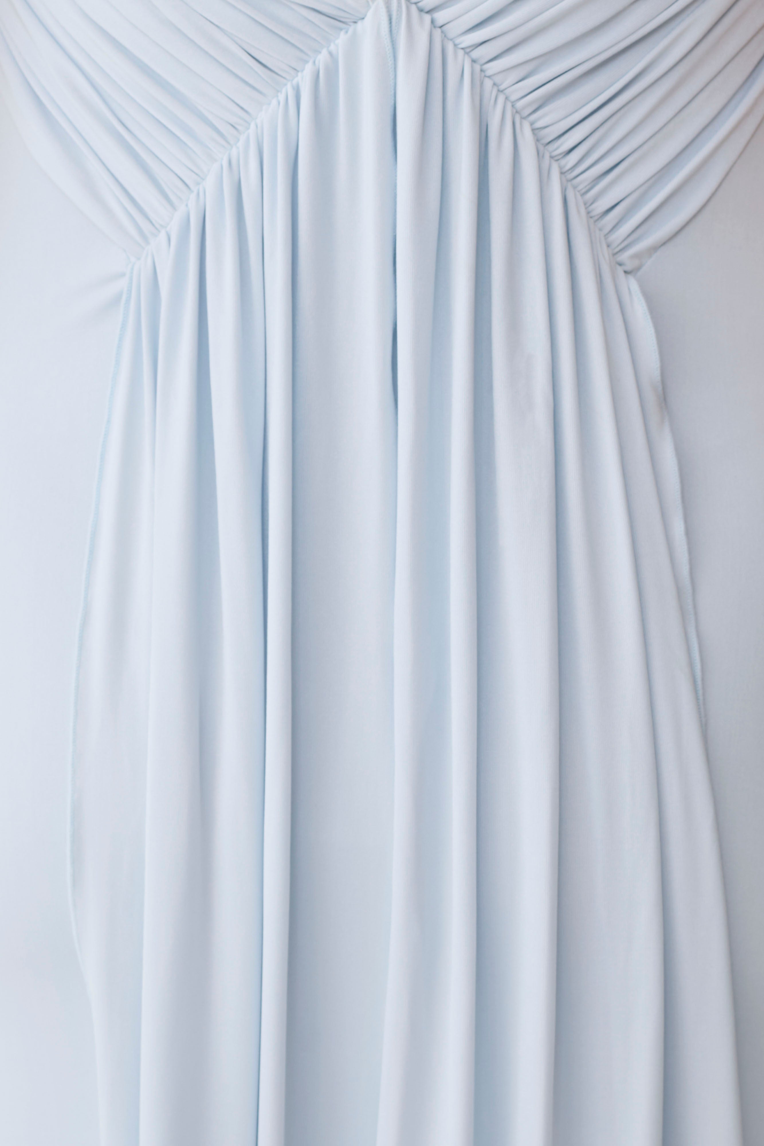 Maely Gathered Slinky Maxi Dress - Pale Blue - Image 7