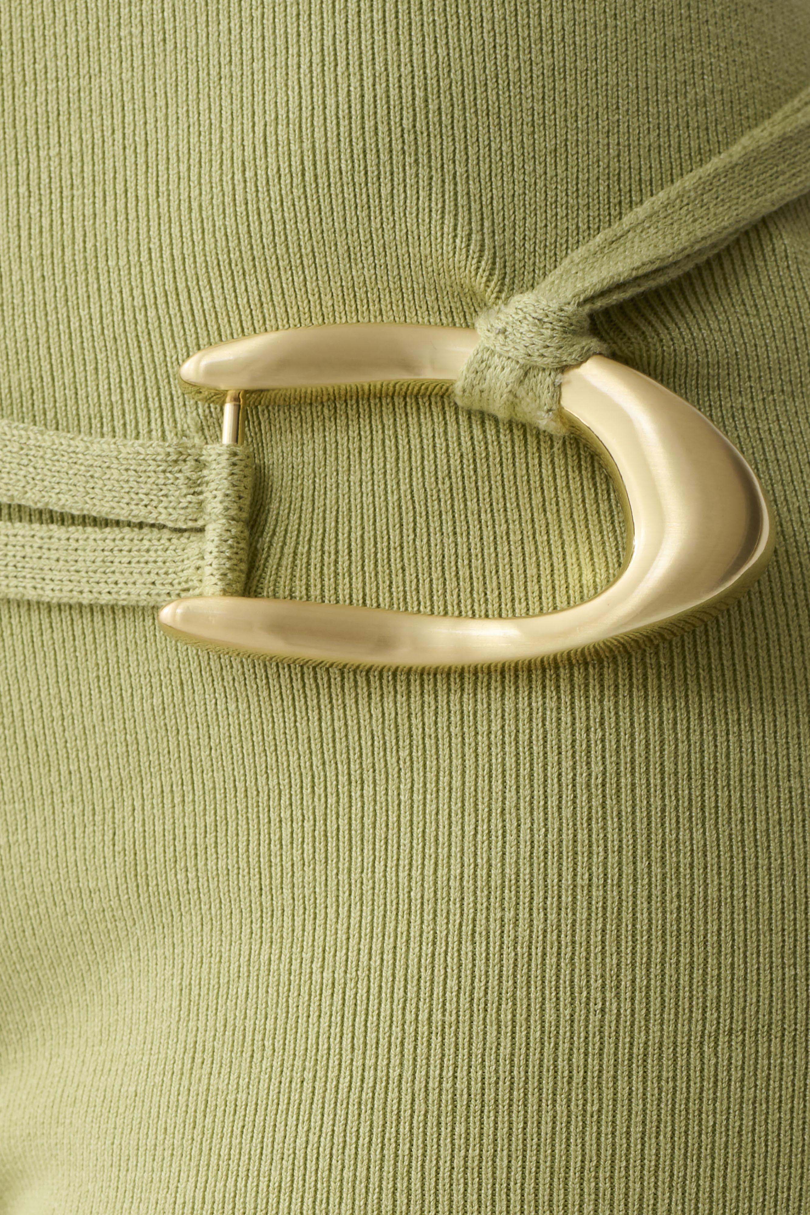 Dimitri Mini Knit Shorts With Belt - Light Olive - Image 7