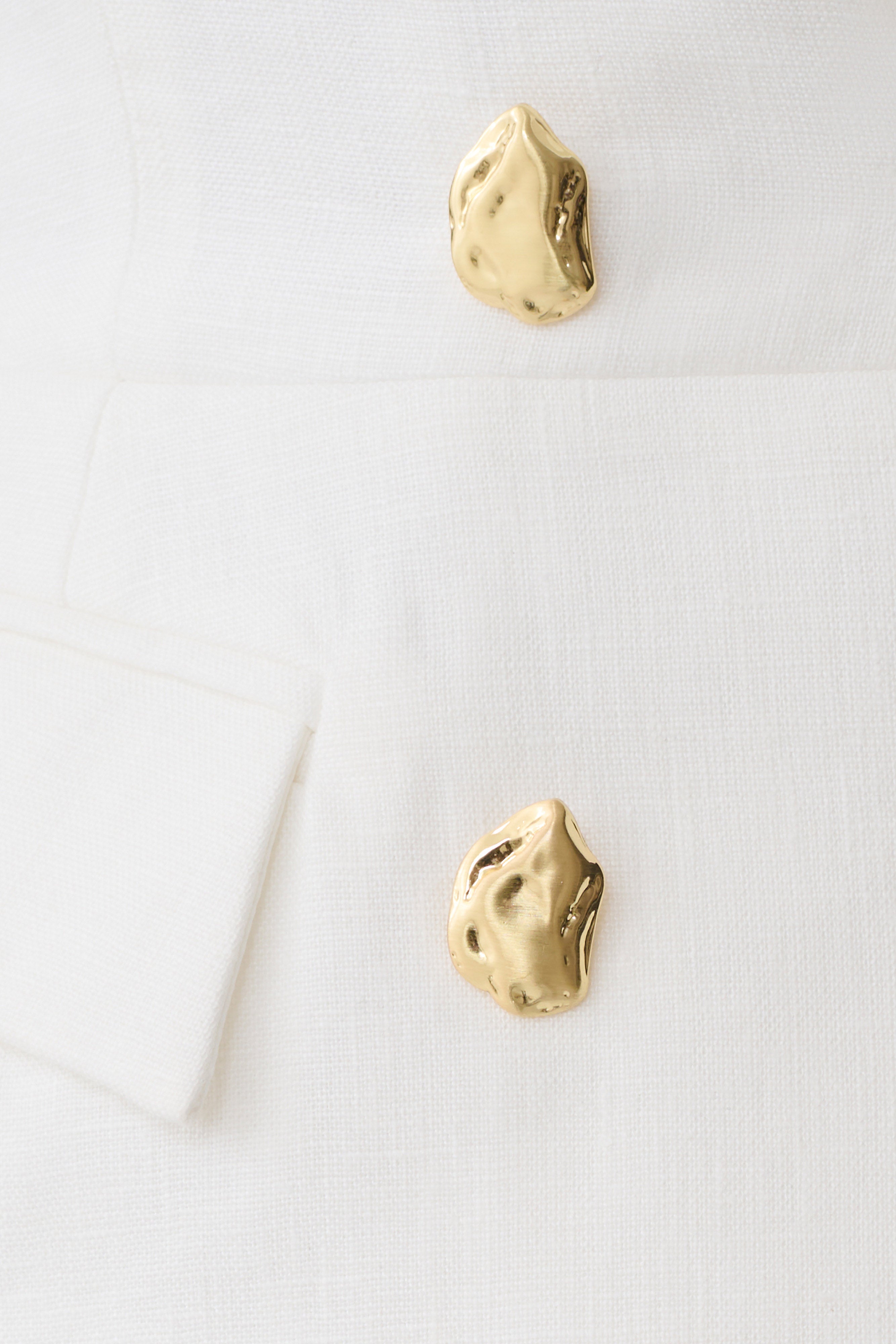 Oriana Linen Button Vest - White - Image 7