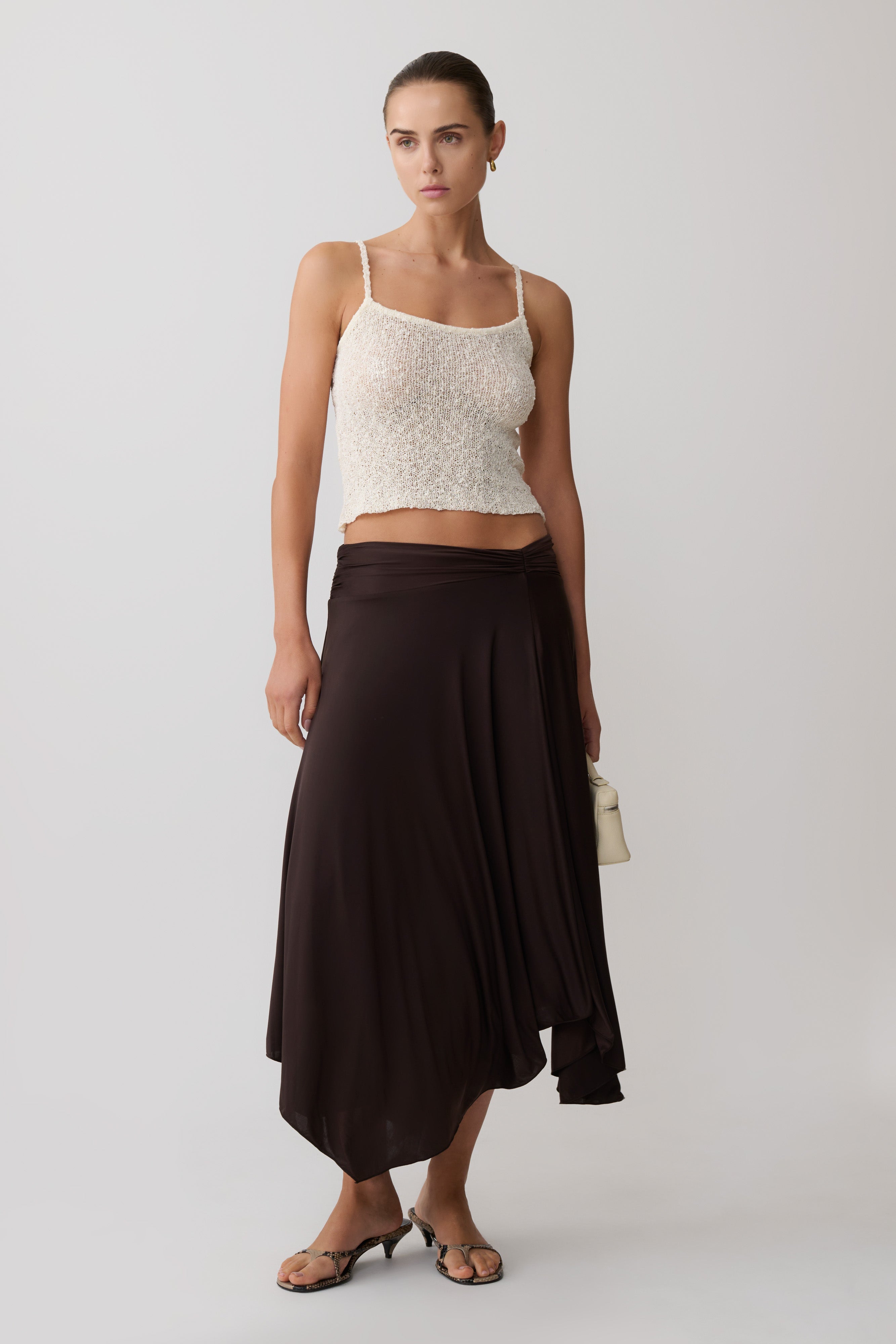 Luu Slinky Midi Skirt - Dark Chocolate - Image 5
