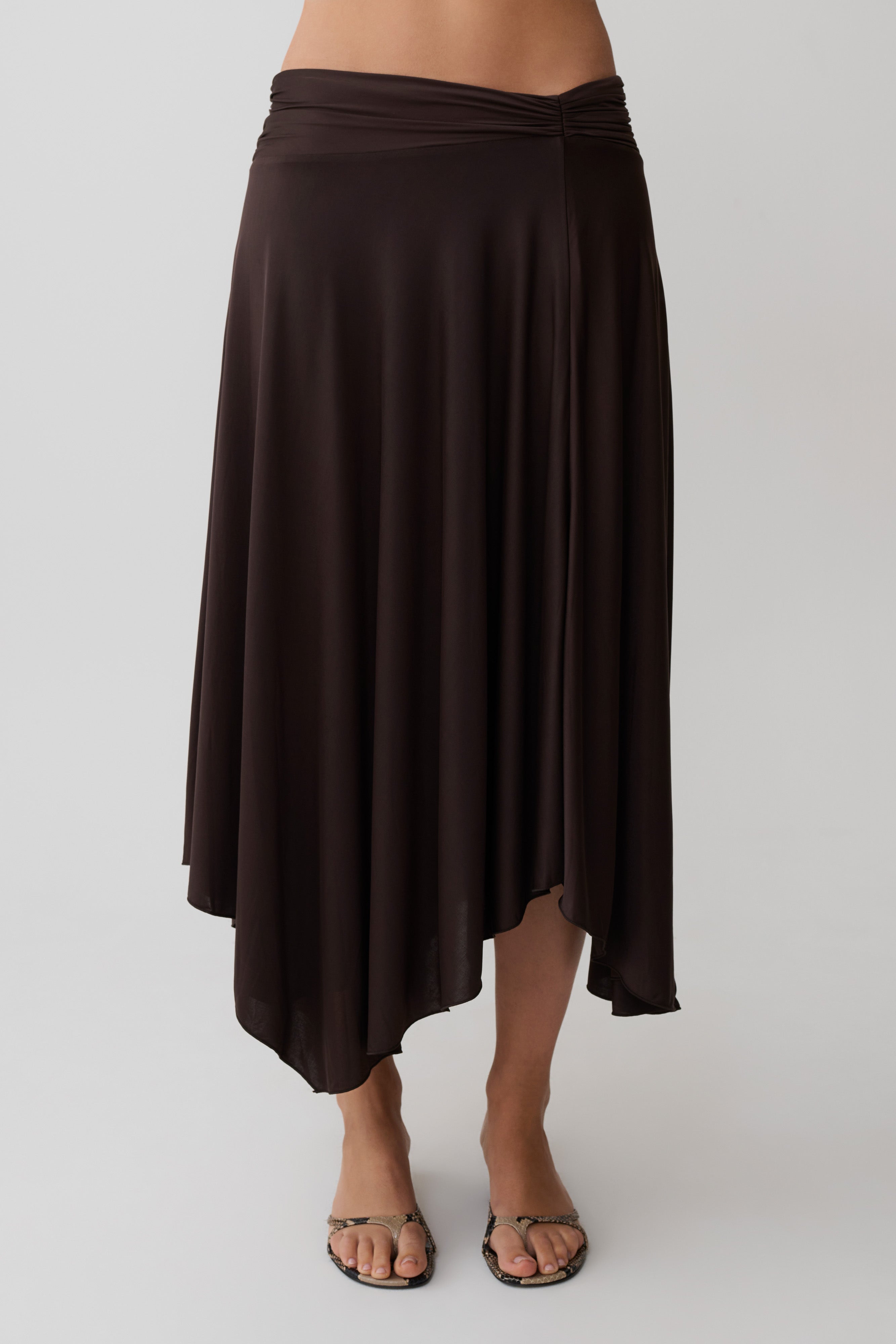 Luu Slinky Midi Skirt - Dark Chocolate - Image 9