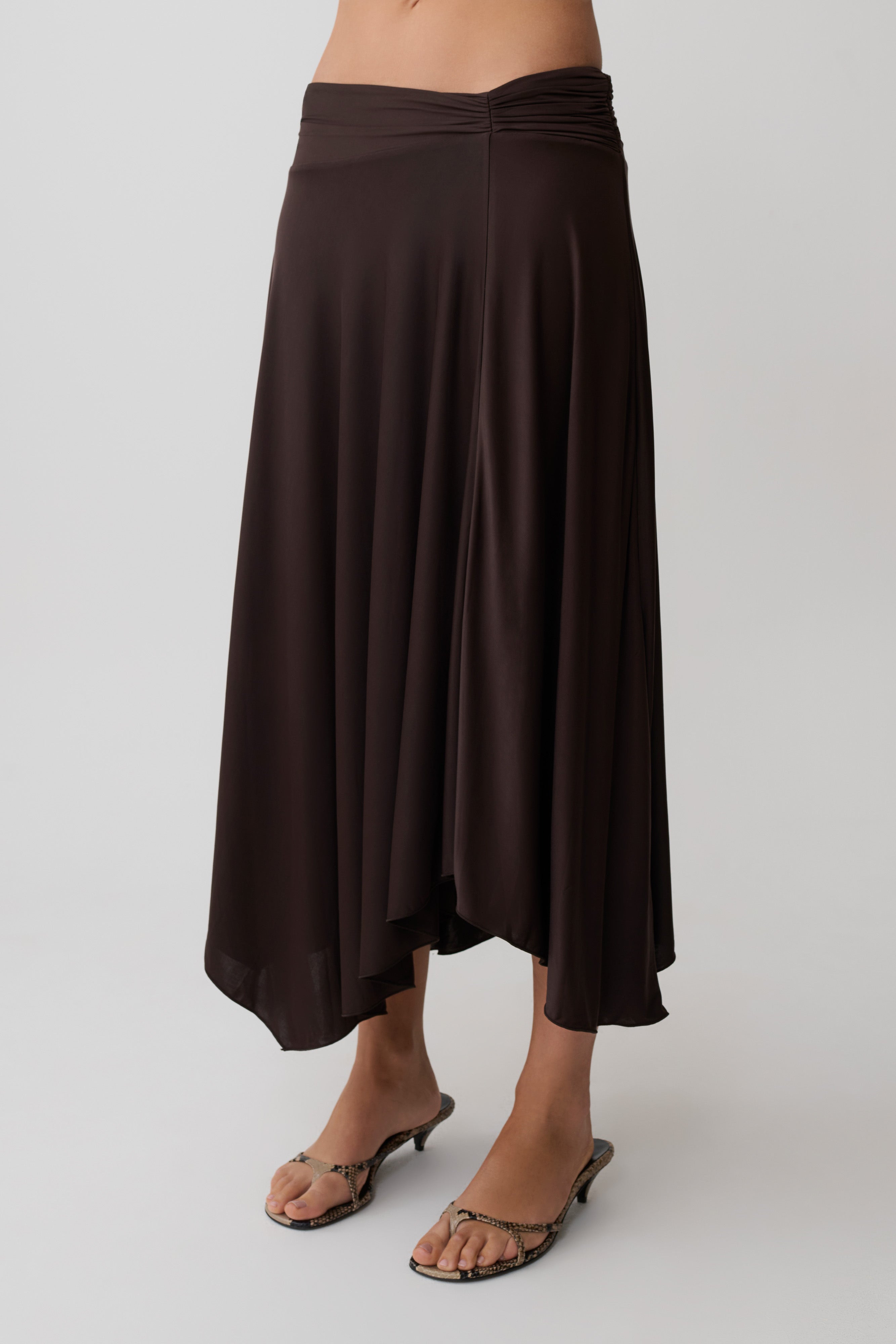 Luu Slinky Midi Skirt - Dark Chocolate - Image 6