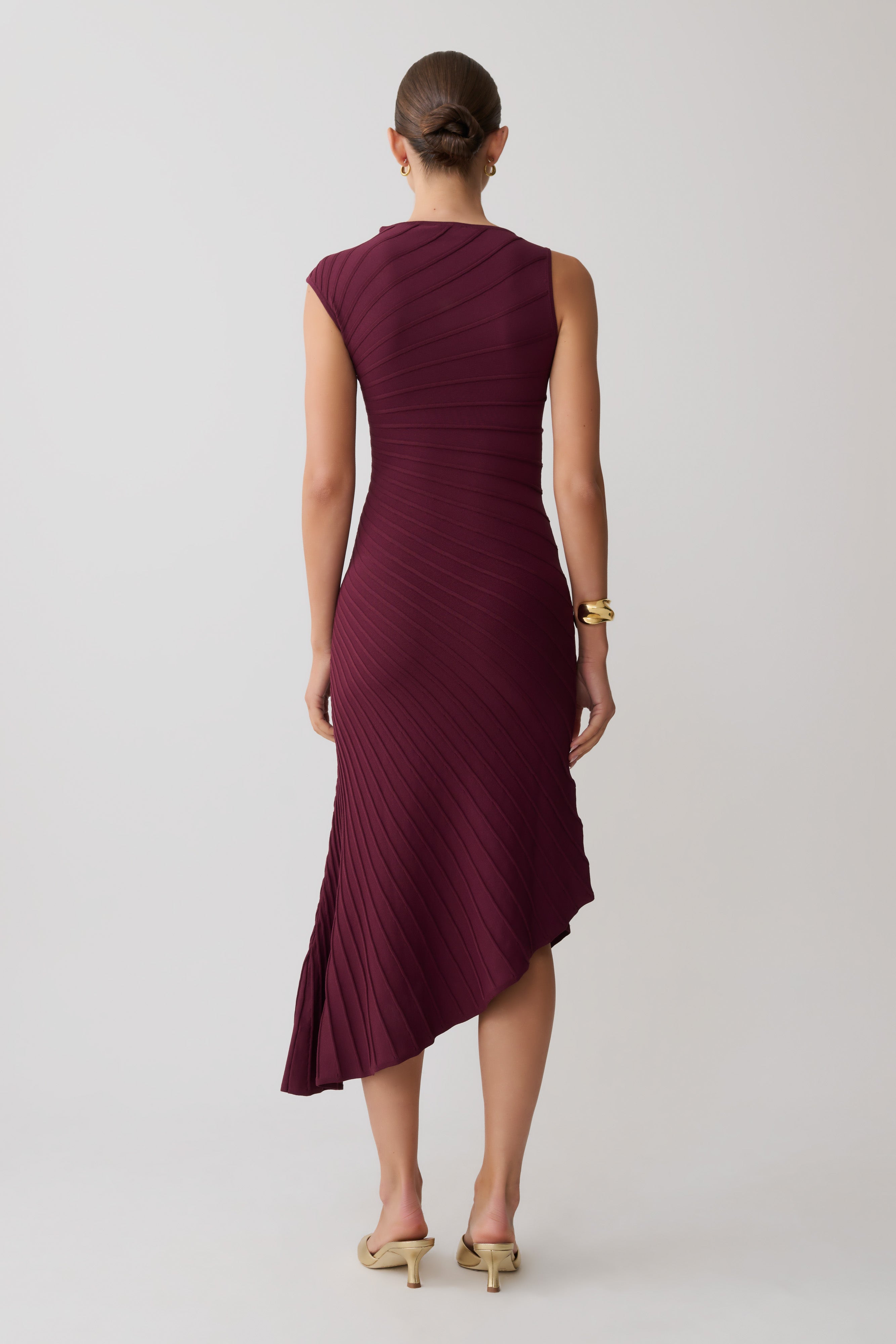 Alternative view of Milasandra Pleated Knit Dress - Plum