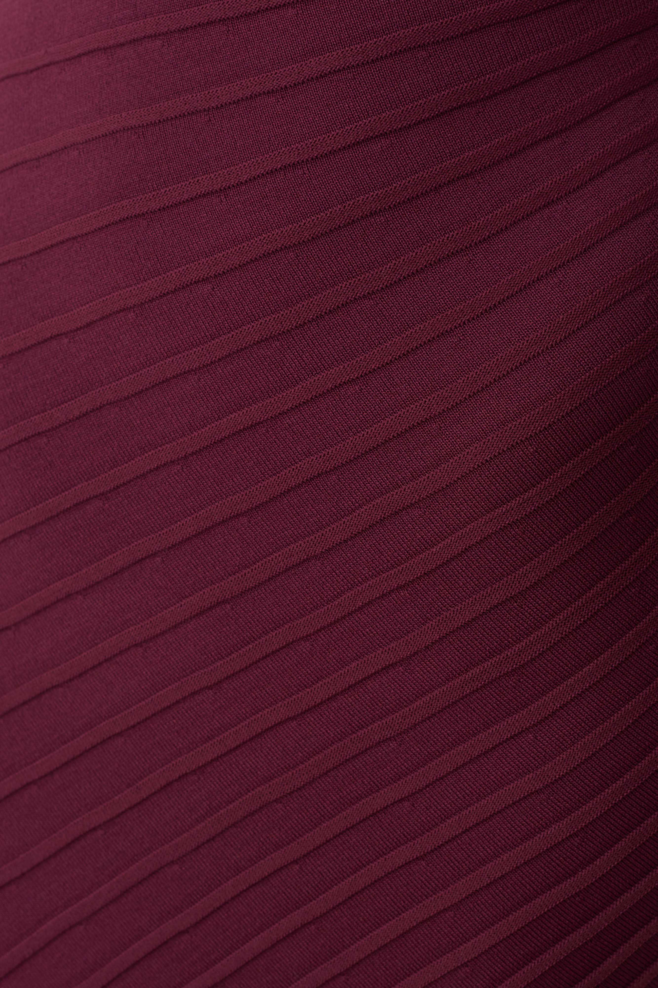 Milasandra Pleated Knit Dress - Plum - Image 12